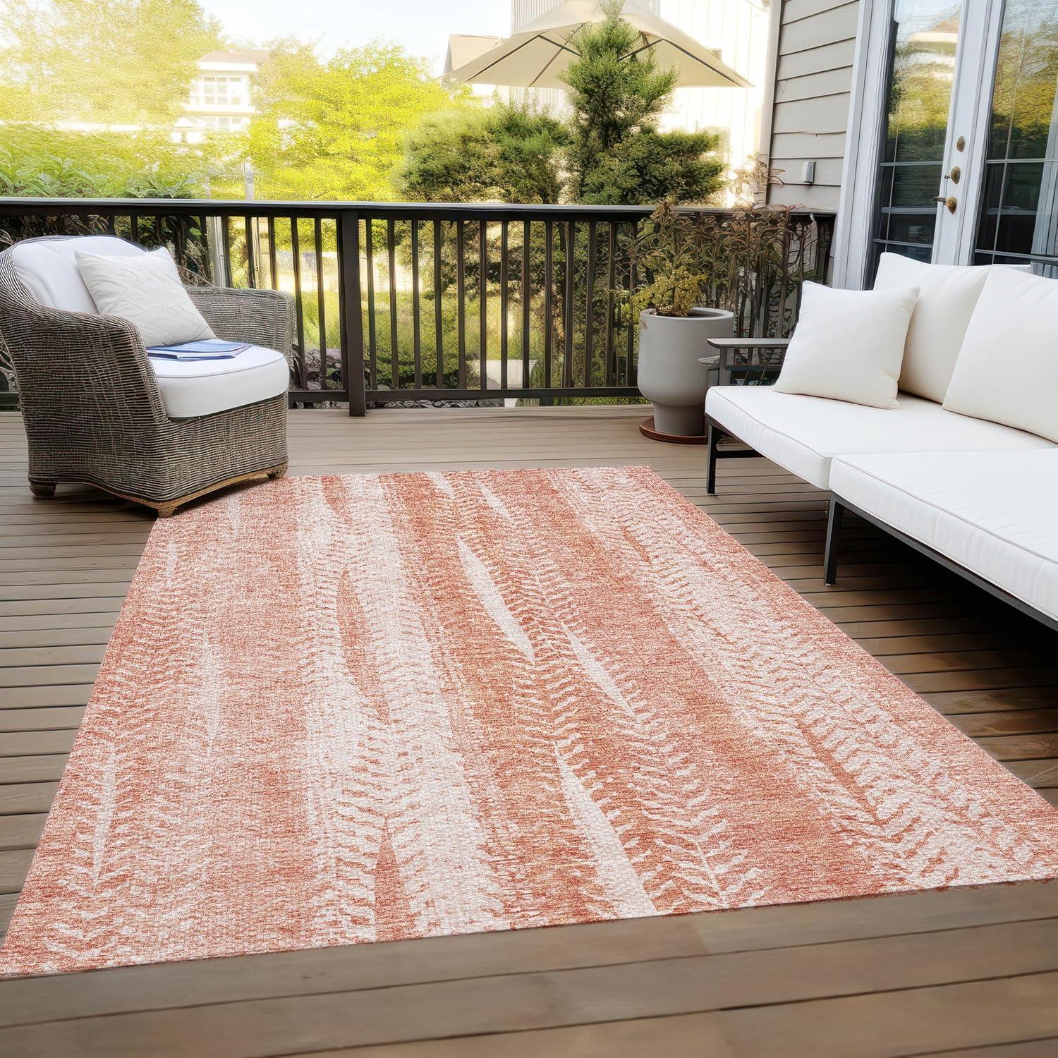 Addison Rugs Machine Washable Indoor/ Outdoor Chantille Modern Imprints Rug Coral - 2'6" x 3'10"