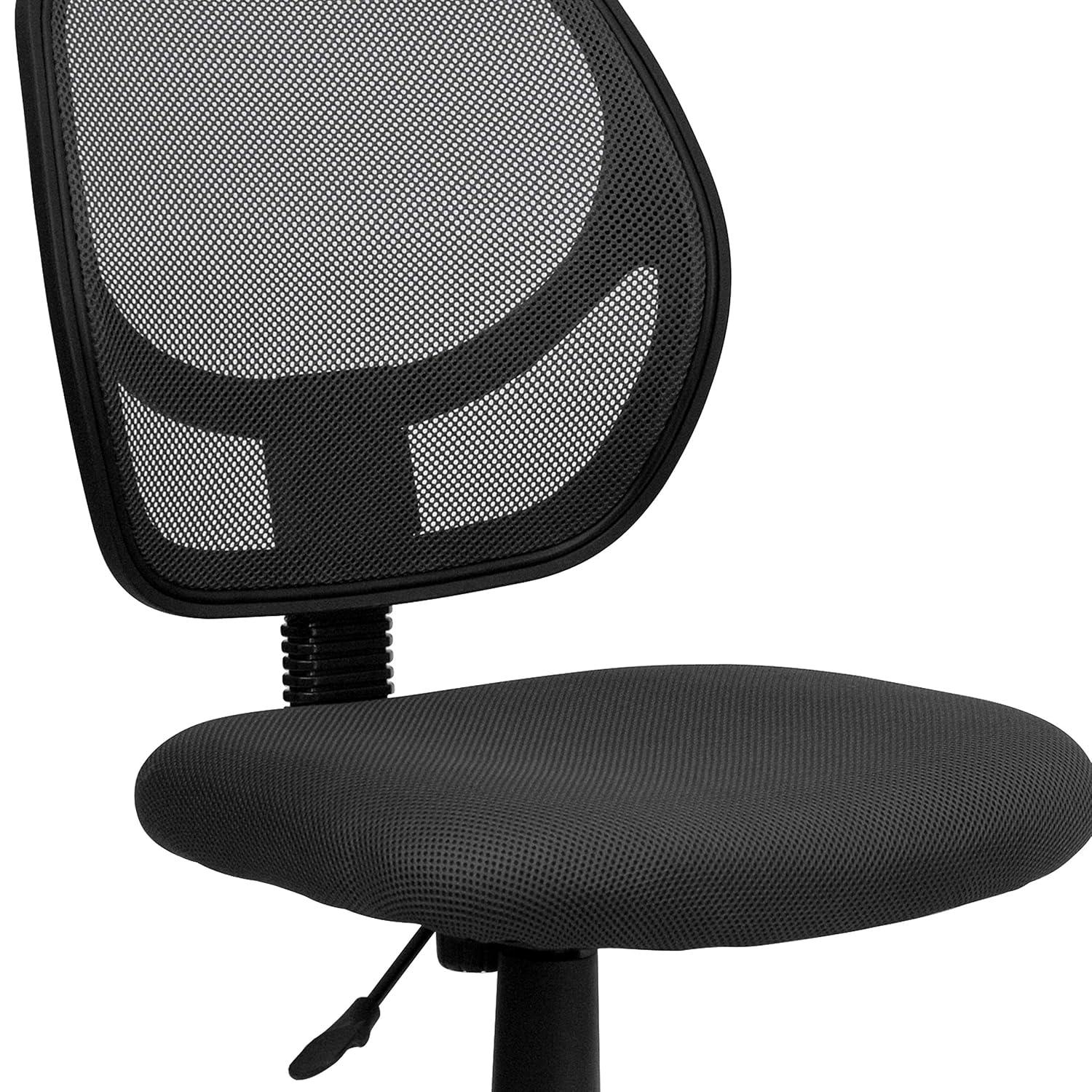 Flash Furniture Low Back Gray Mesh Swivel Task Office Chair with Curved Square Back