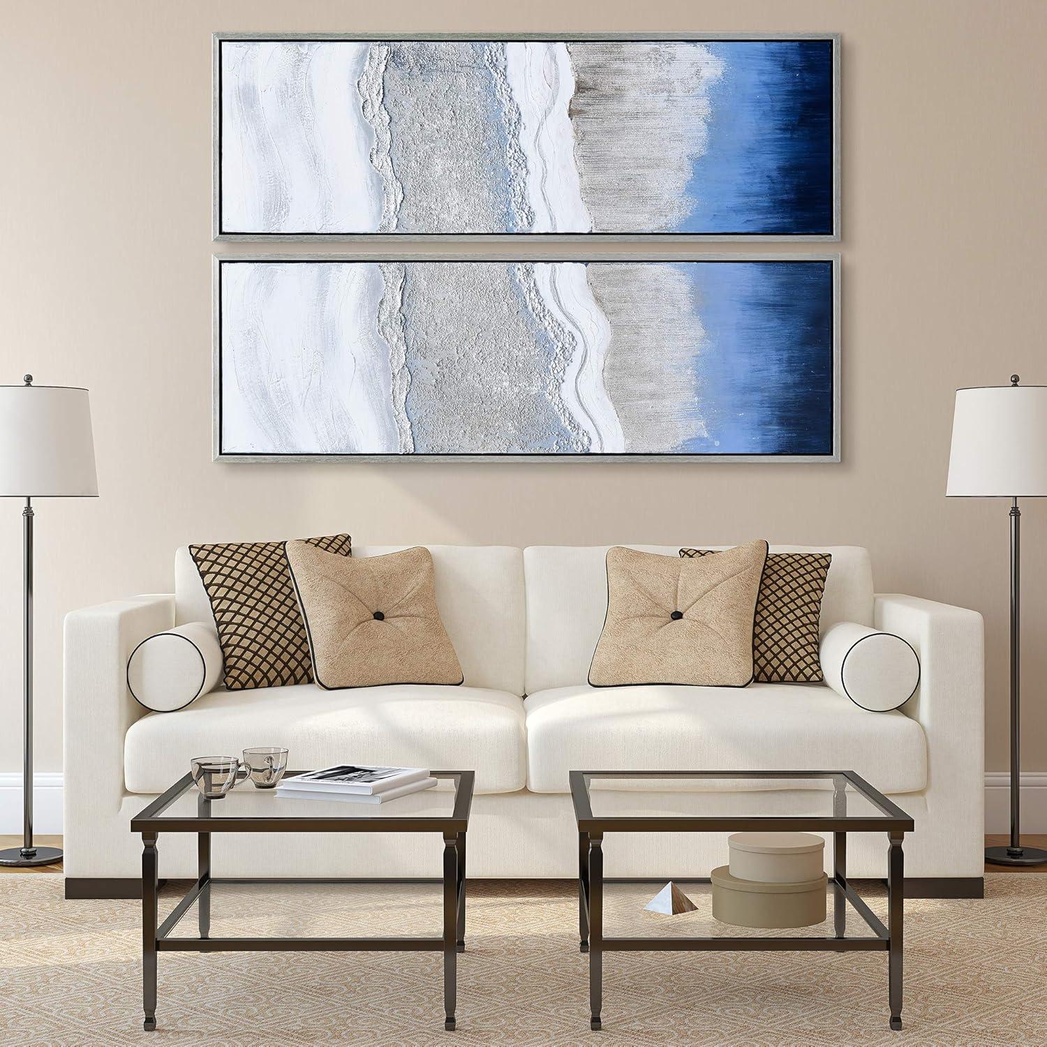 Empire Art Direct Sand Art Textured Metallic Hand Painted Diptych Wall Art, 20" x 60" x 1.5" each, Ready to Hang