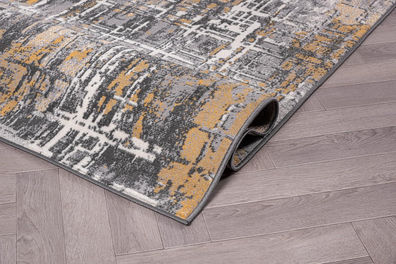 World Rug Gallery Distressed Abstract Stain Resistant Soft Area Rug