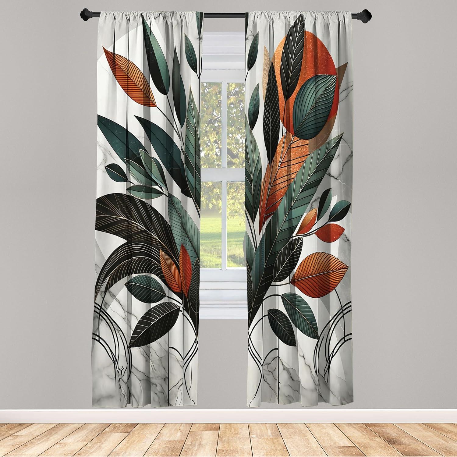 Microfiber Semi Sheer Curtain Pair