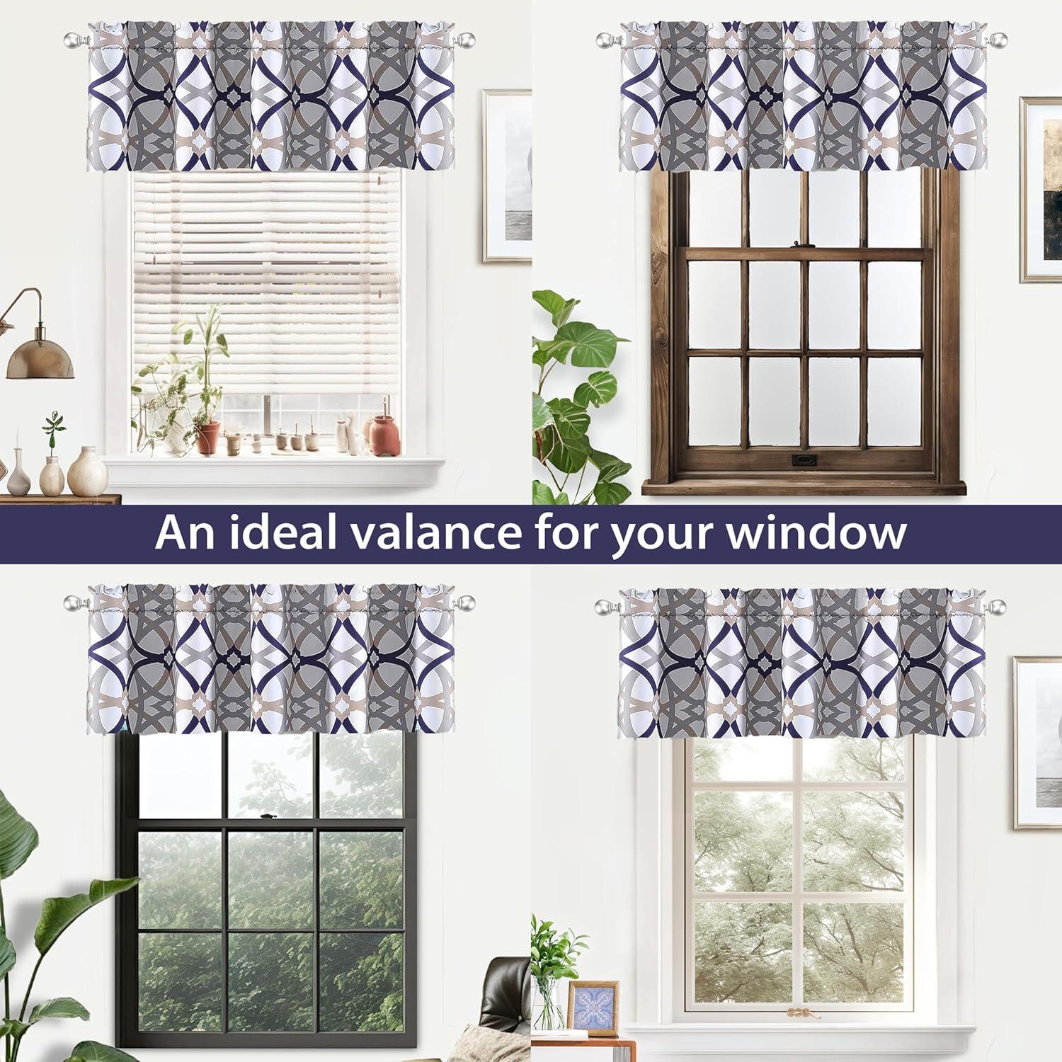 DriftAway Rod Pocket Blackout Valances, 52" x 14"