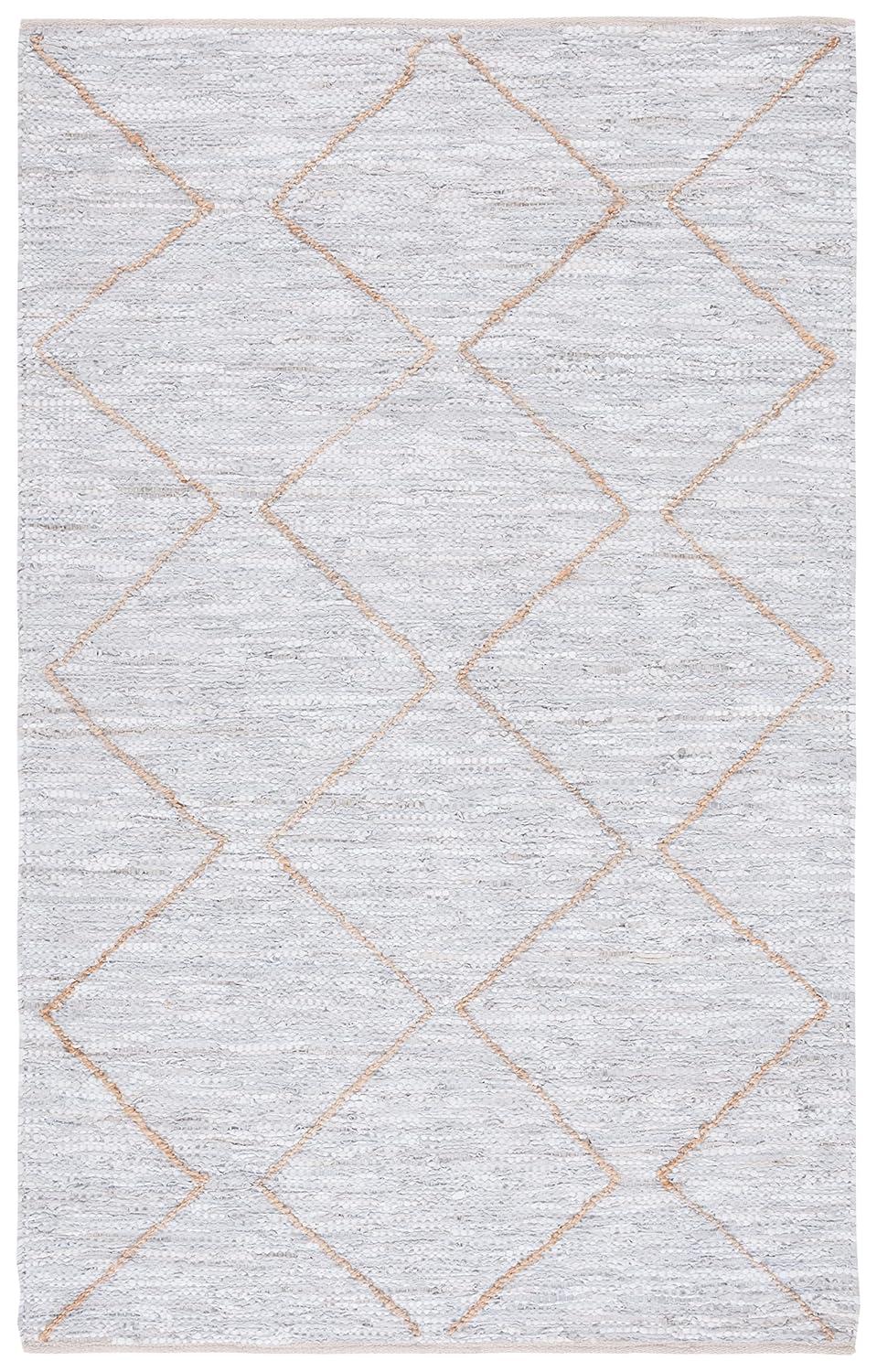 Vintage Leather VTL803 Hand Woven Area Rug - Light Grey/Natural - 3'x5' - Safavieh.