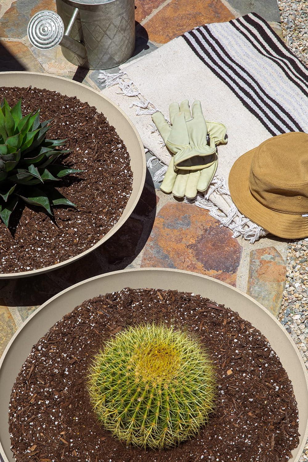 Veradek Mason Series Lane Bowl 24" Plastic-Stone Planter - Sand