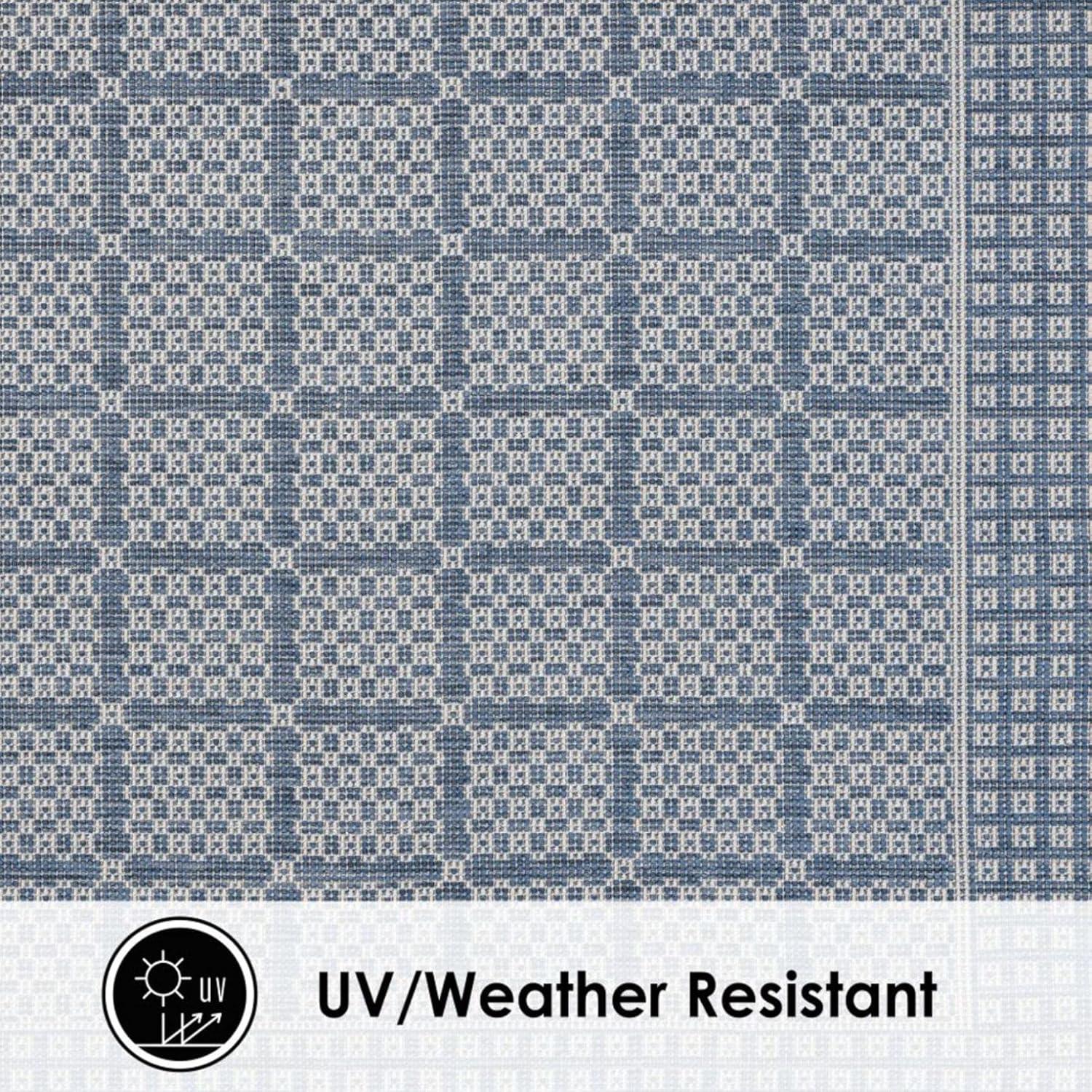 Nicole Miller New York Patio Country Luna Geometric Indoor/Outdoor Area Rug, Blue/Gray