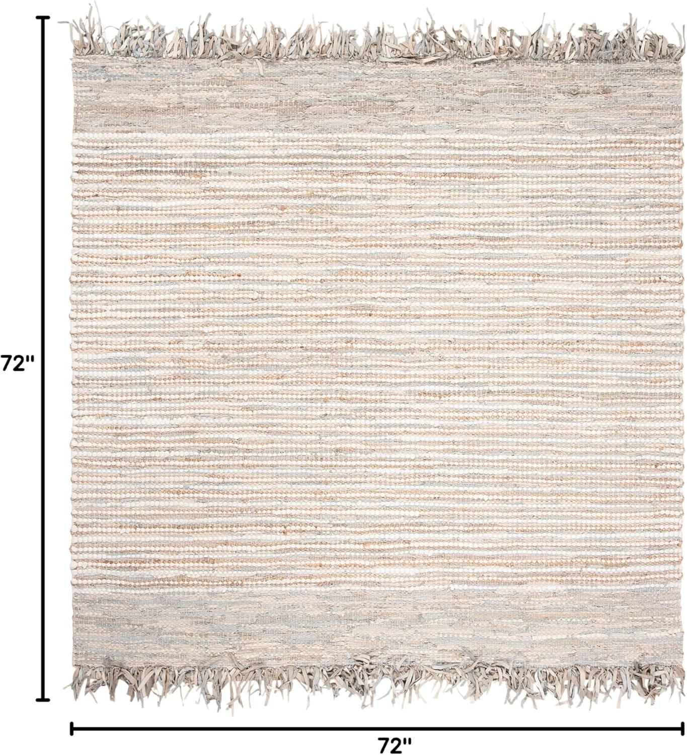 Vintage Leather VTL373 Hand Woven Area Rug - Beige/Multi - 6'x6' - Safavieh.