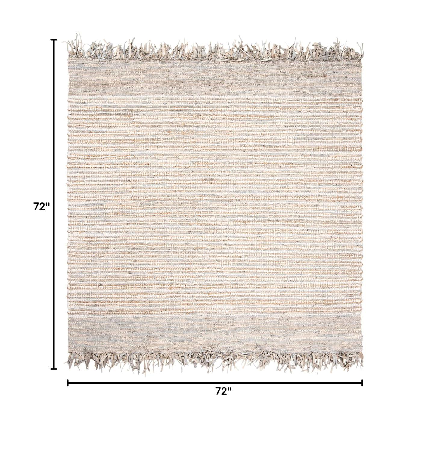 Vintage Leather VTL373 Hand Woven Area Rug - Beige/Multi - 6'x6' - Safavieh.