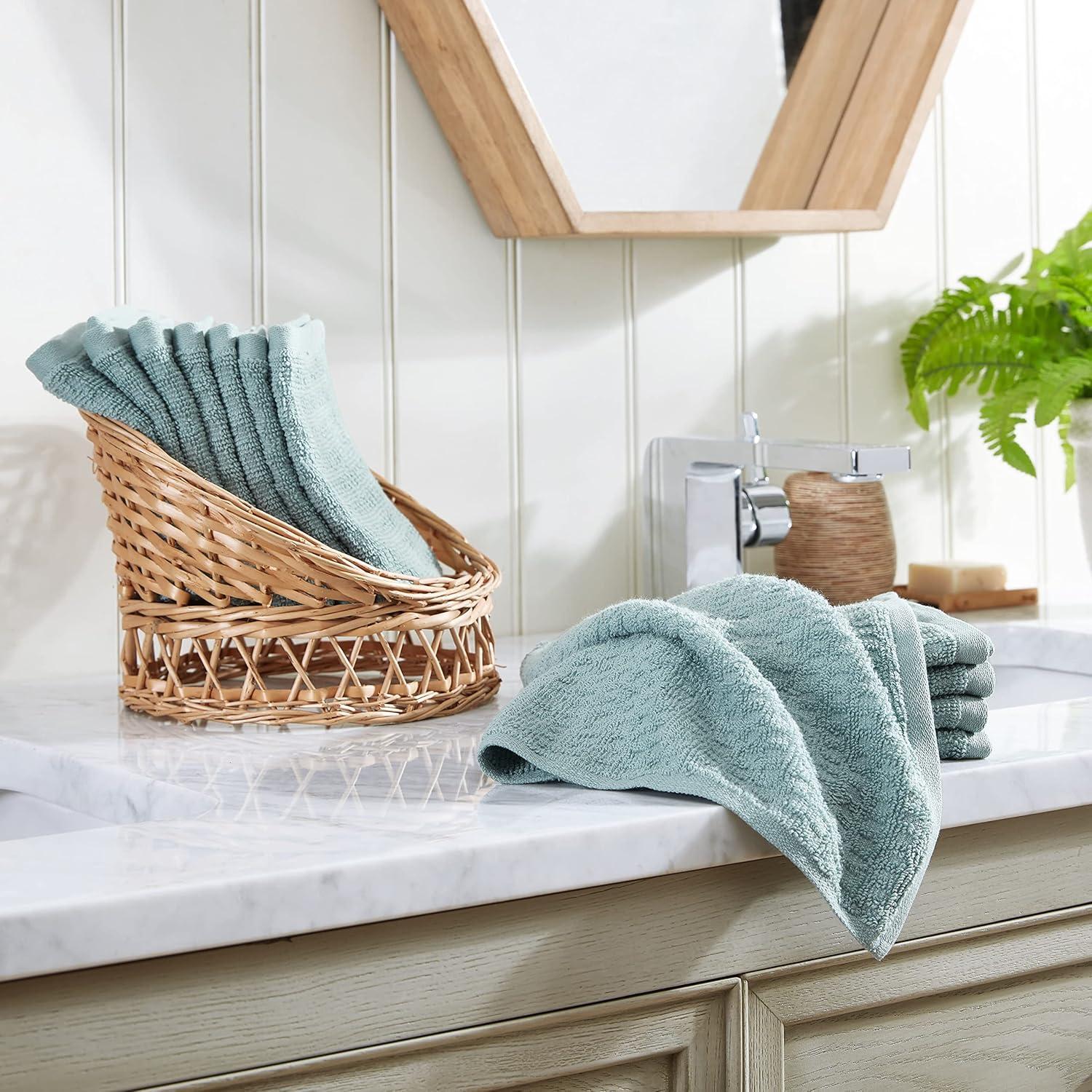 12 Piece 100% Cotton Washcloth Towel Set