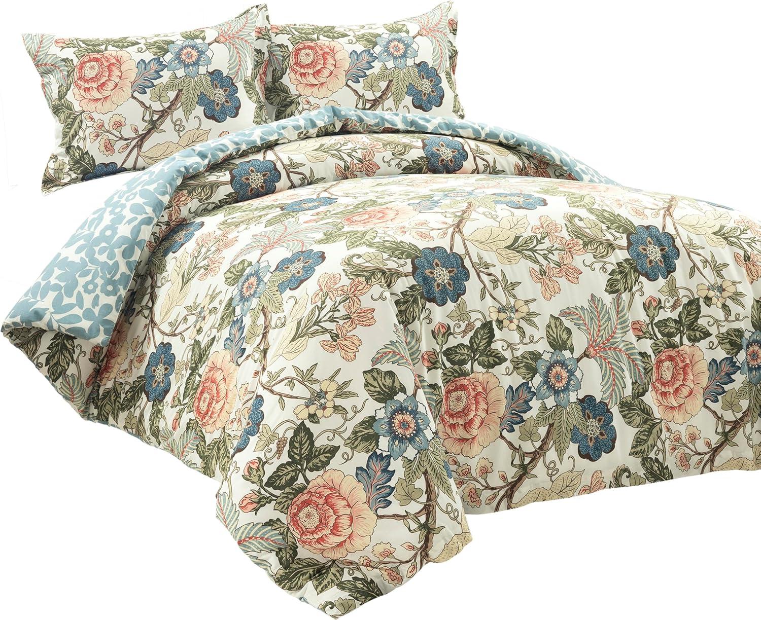 Lush Decor Green/Blue Standard Cotton Reversible 3 Piece Duvet Cover Set