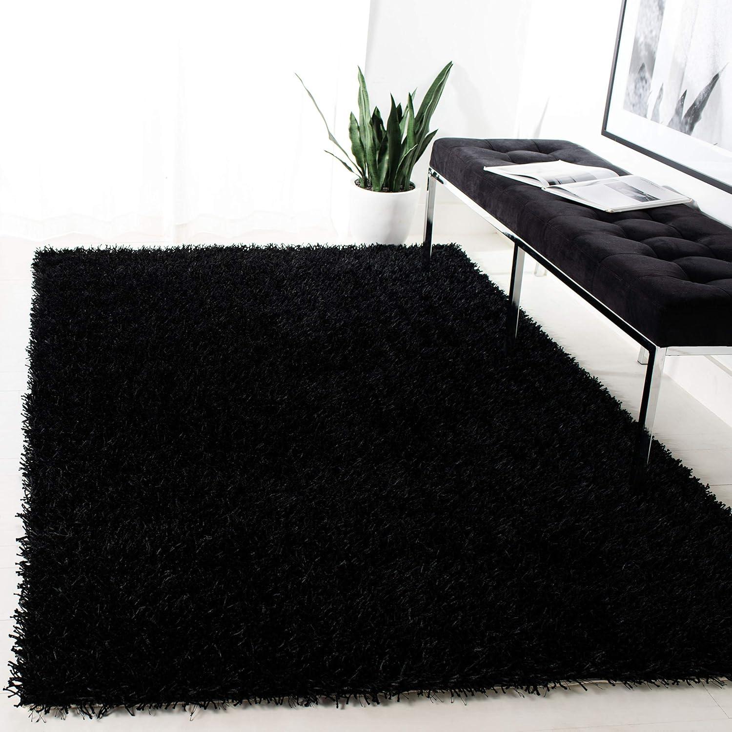 New Orleans Shag SG531 Hand Tufted Indoor Accent Rug - Black/Black - 4'x6' - Safavieh