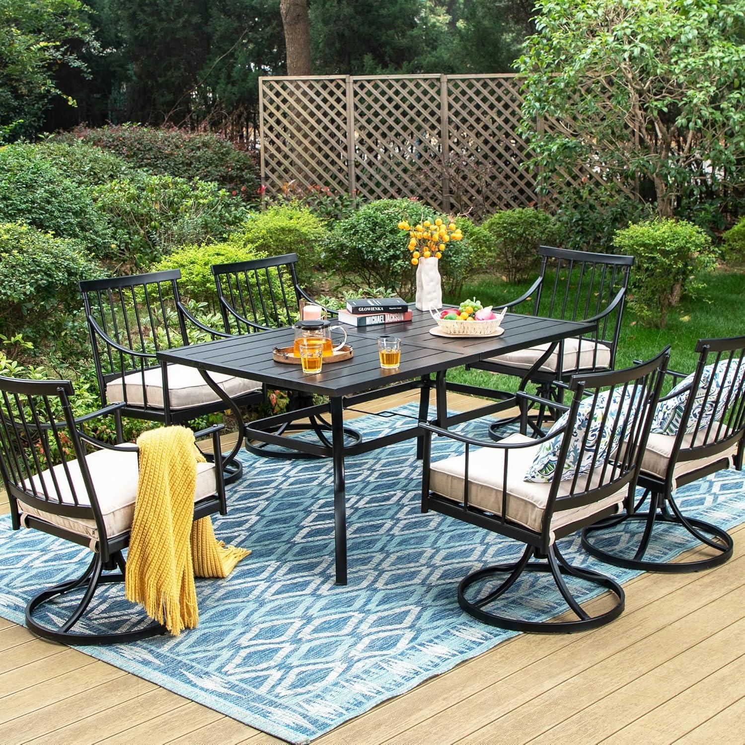 Argyri 6 - Person 60" Long Dining Set with Cushions
