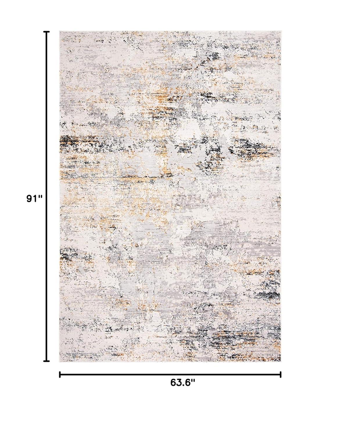 Amalfi AMF572 Power Loomed Area Rug - Creme/Gold - 5'3"x7'6" - Safavieh.