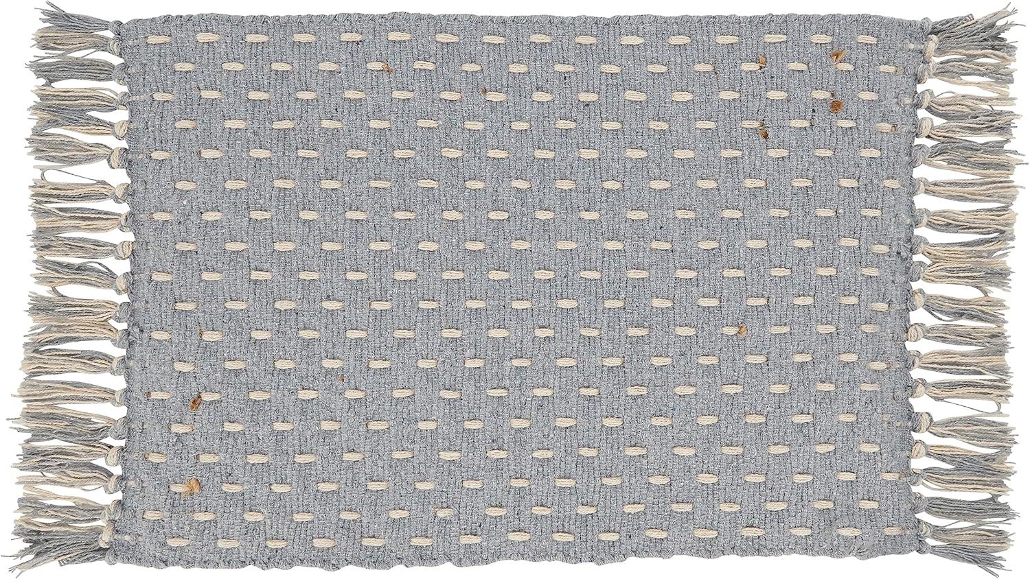 Gray and Natural Jute Cotton Woven Placemats, Set of 4