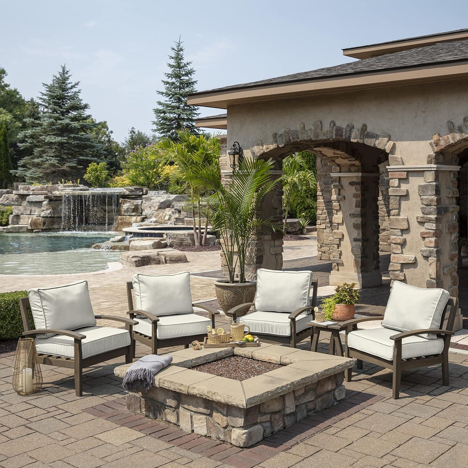ARDEN ProFoam Performance Outdoor Deep Seating Cushion Set 22 x 22, Sand Cream