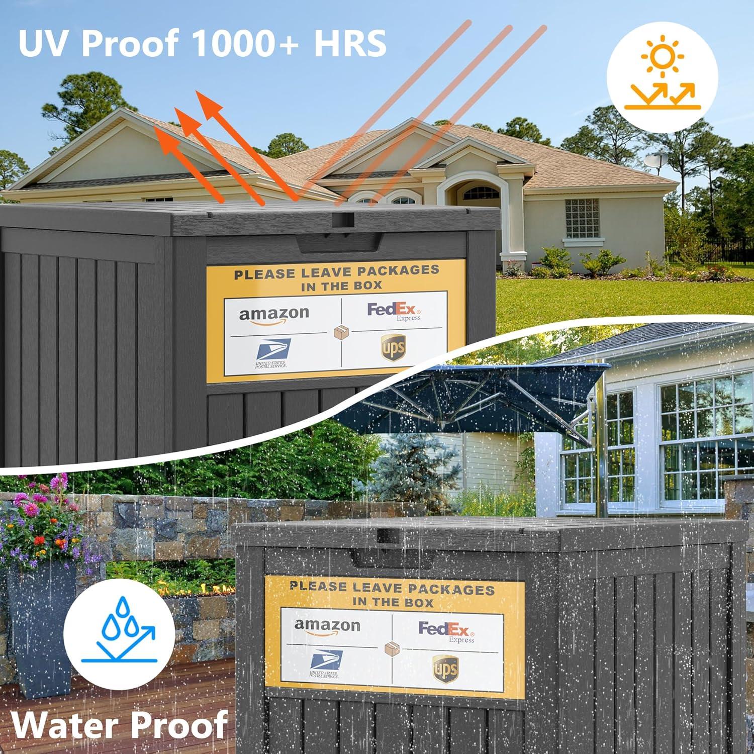 51 Gallon Outdoor Storage Box Delivery Letter Package Parcel Lock Mailbox Resin