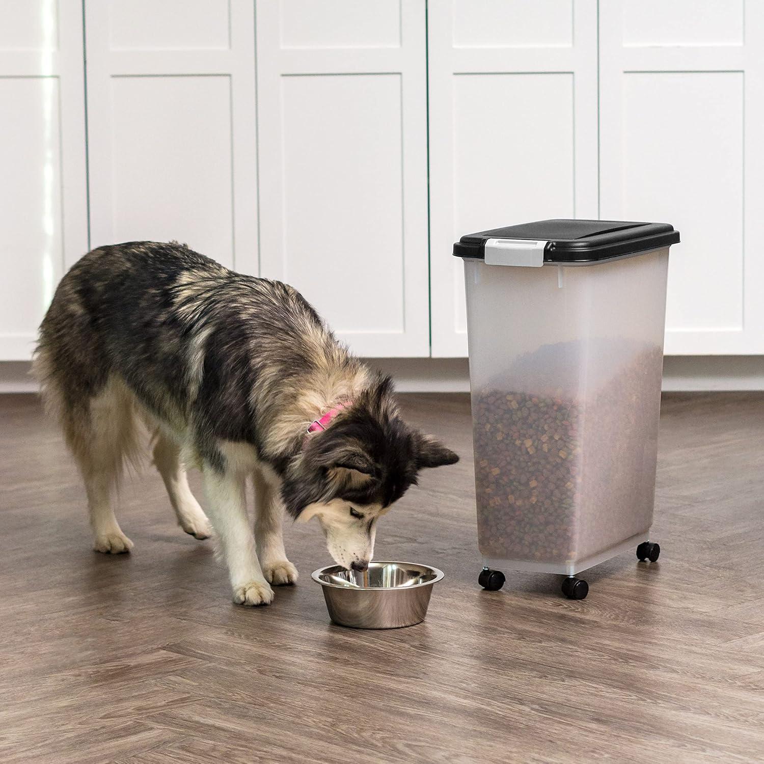 IRIS Airtight Pet Food Storage Containers with Attachable Casters