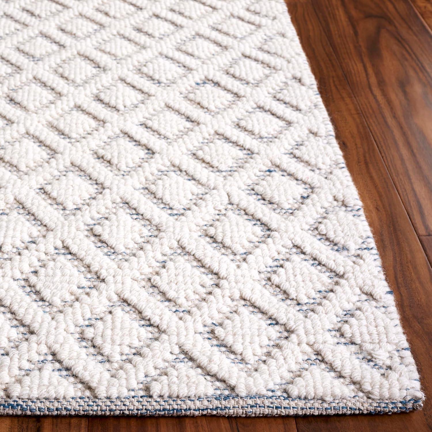 Vermont VRM304 Hand Woven Indoor Area Rug - Ivory/Light Blue - 4'x6' - Safavieh