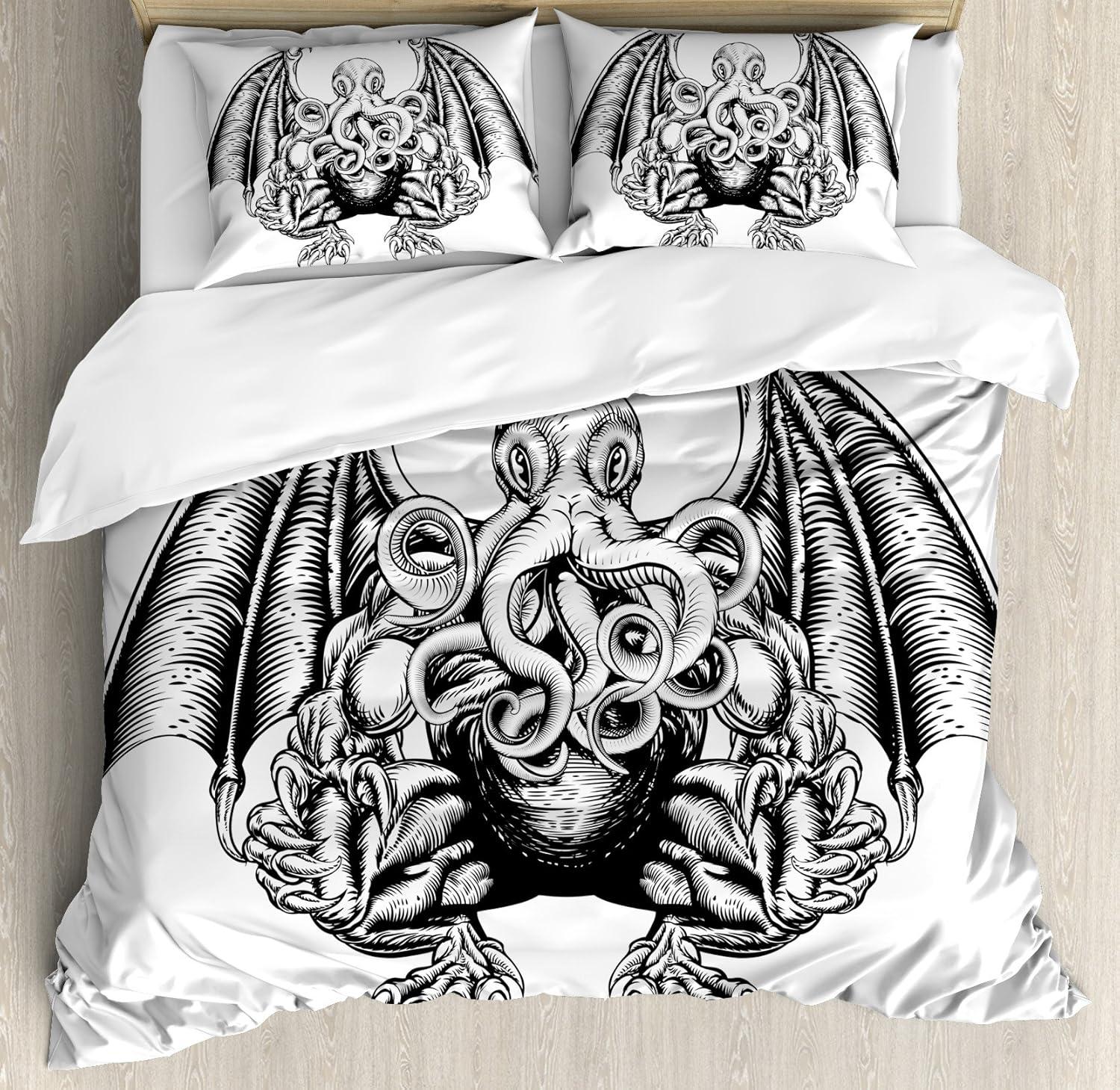 Ambesonne Kraken Modern & Contemporary Duvet Cover Set