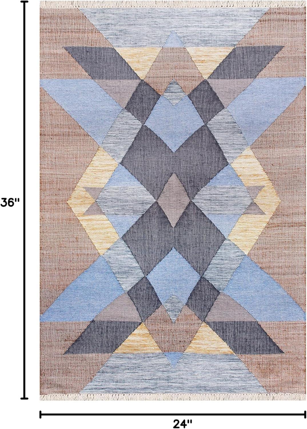 Ox Bay Finley Modern, Bohemian Abstract Hand-Made Area Rug, 2' x 3'