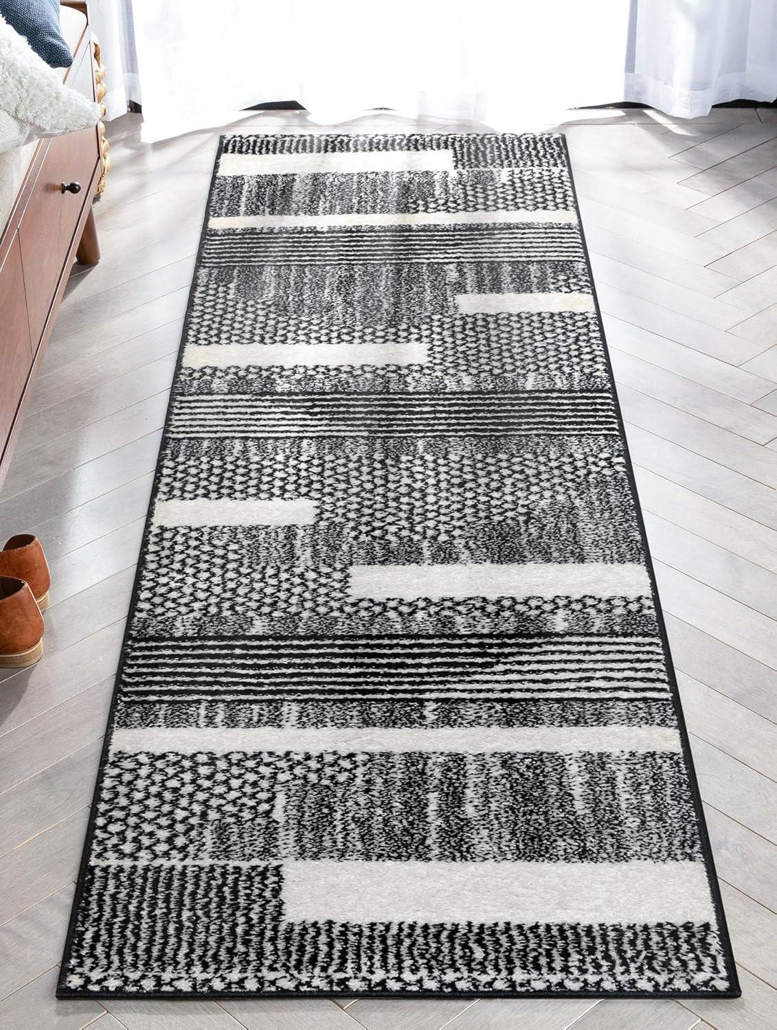 Marcone Briar Tribal Geometric Abstract Light Blue Looped Pile Rug