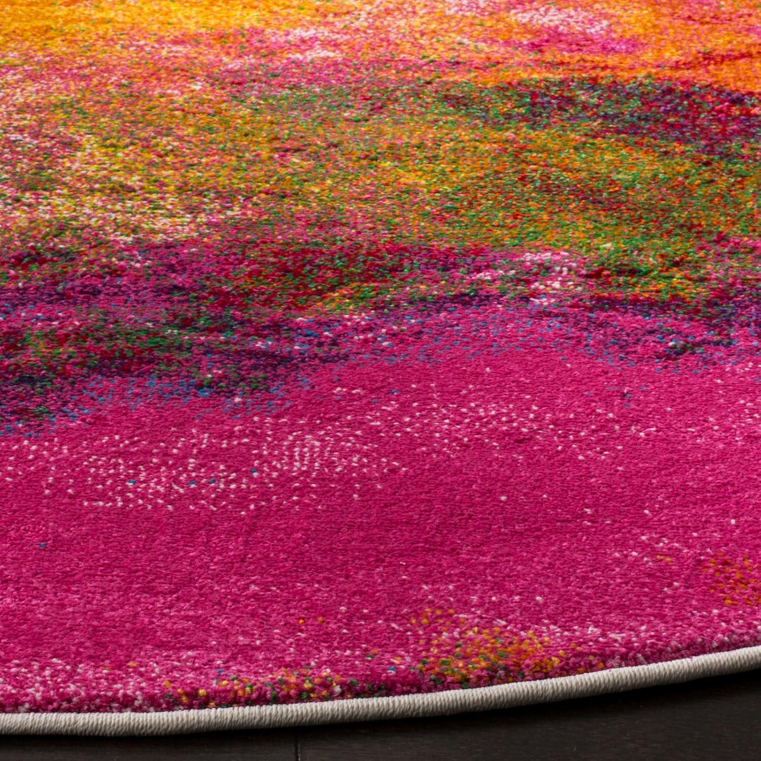 Watercolor WTC619 Power Loomed Area Rug - Orange/Green - 6'7"x9' - Safavieh.