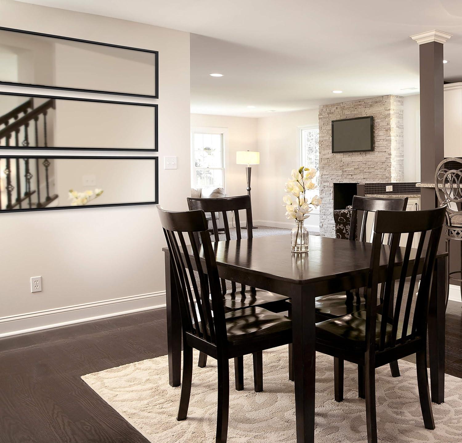 16" x 48" Evans Framed Wall Panel Mirror Black - Kate and Laurel: Contemporary Full Body, Floating Design, Easy Mount