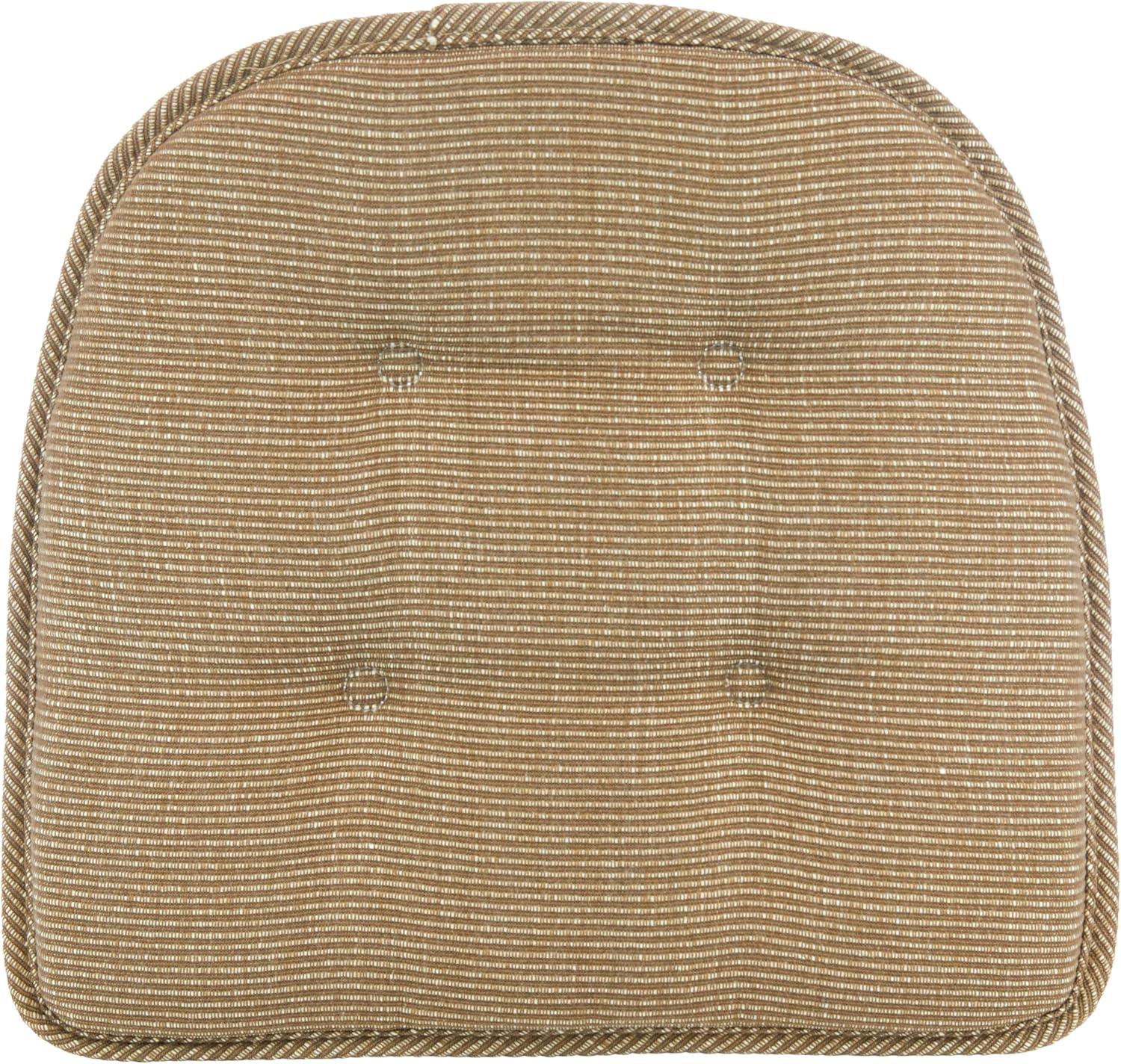 Gripper 2pc 15"x16" Non Slip Saturn Tufted Chair Cushions Tan: Indoor Rectangle Polyester Basket Weave Beige