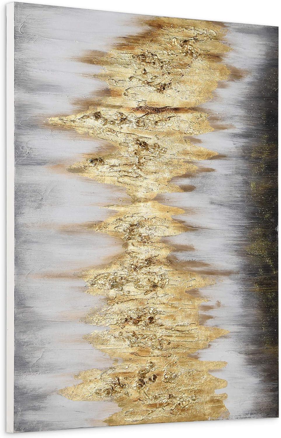 Empire Art Direct Gold Textured Glitter Hand Painted Canvas Wall Art by Martin Edwards, 30" x 40"