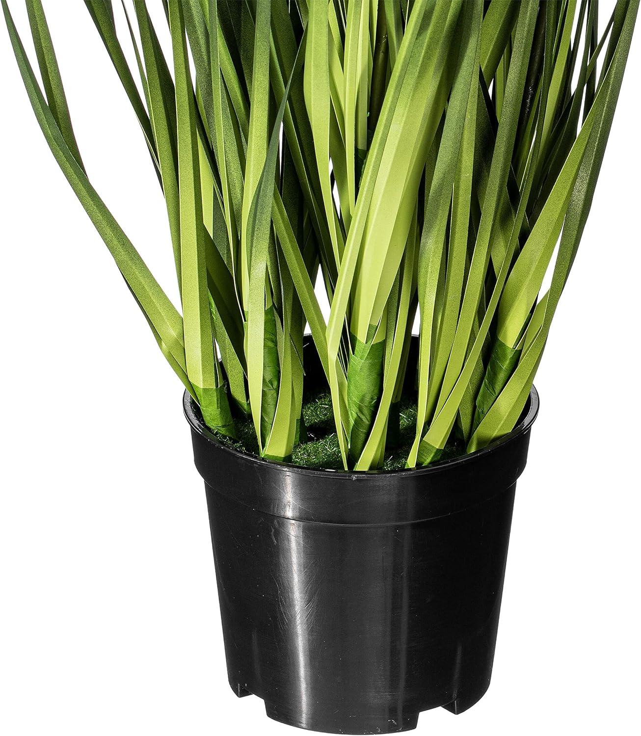 Sleek Summer 24" Artificial Sheep's Grass in Modern Black Pot