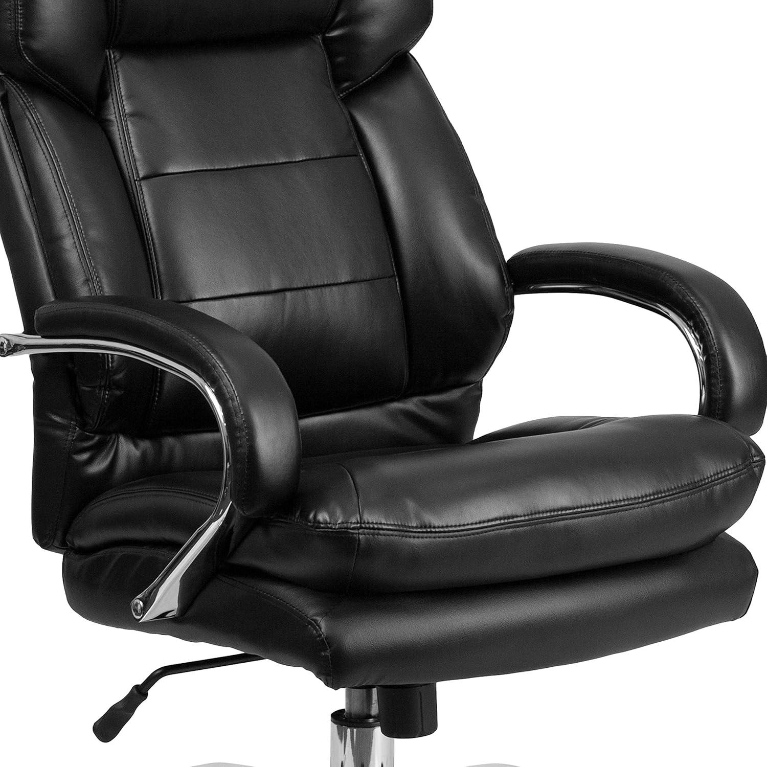 Belladonna Big & Tall LeatherSoft Ergonomic Office Chair with Headrest and Loop Arms by Flash Furniture