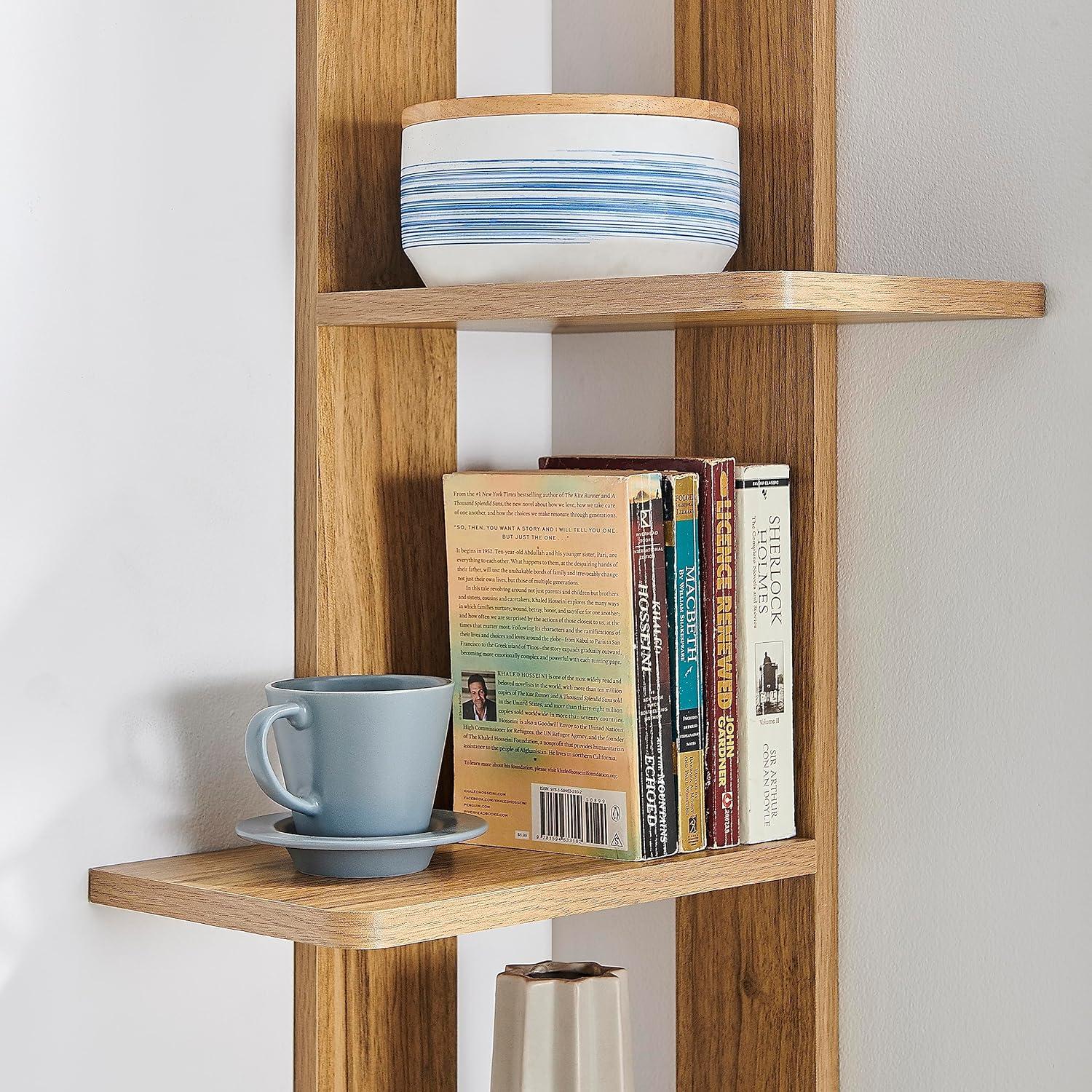 33" x 11.8" Alvar Corner 4 Tier Floating Ledge Column Wall Shelf - Danya B.