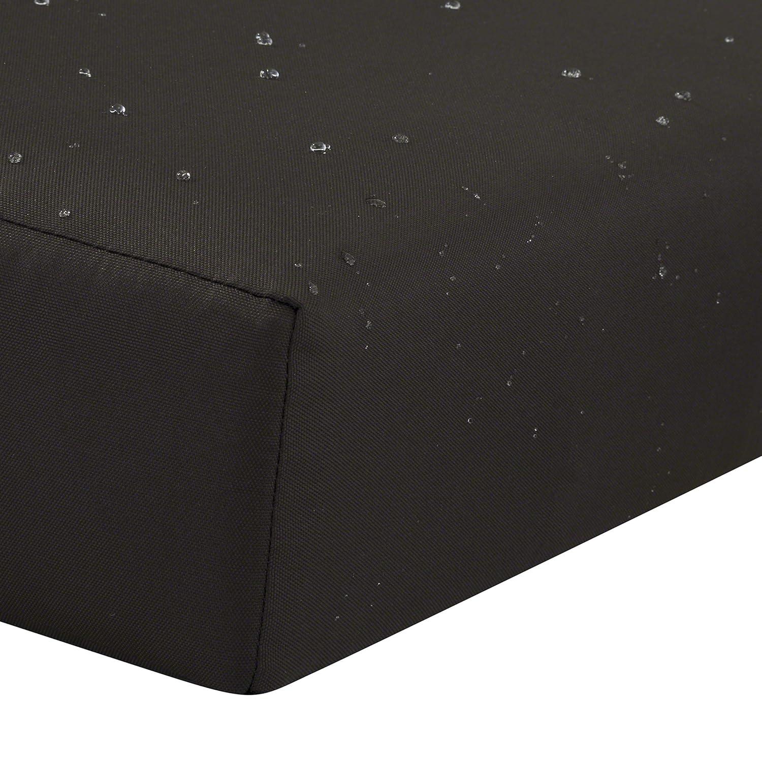 Classic Accessories Ravenna® Rectangular Patio Seat Cushion Slip Cover & Foam - Durable Outdoor Cushion, Espresso, 21"W x 19"D x 5"Thick
