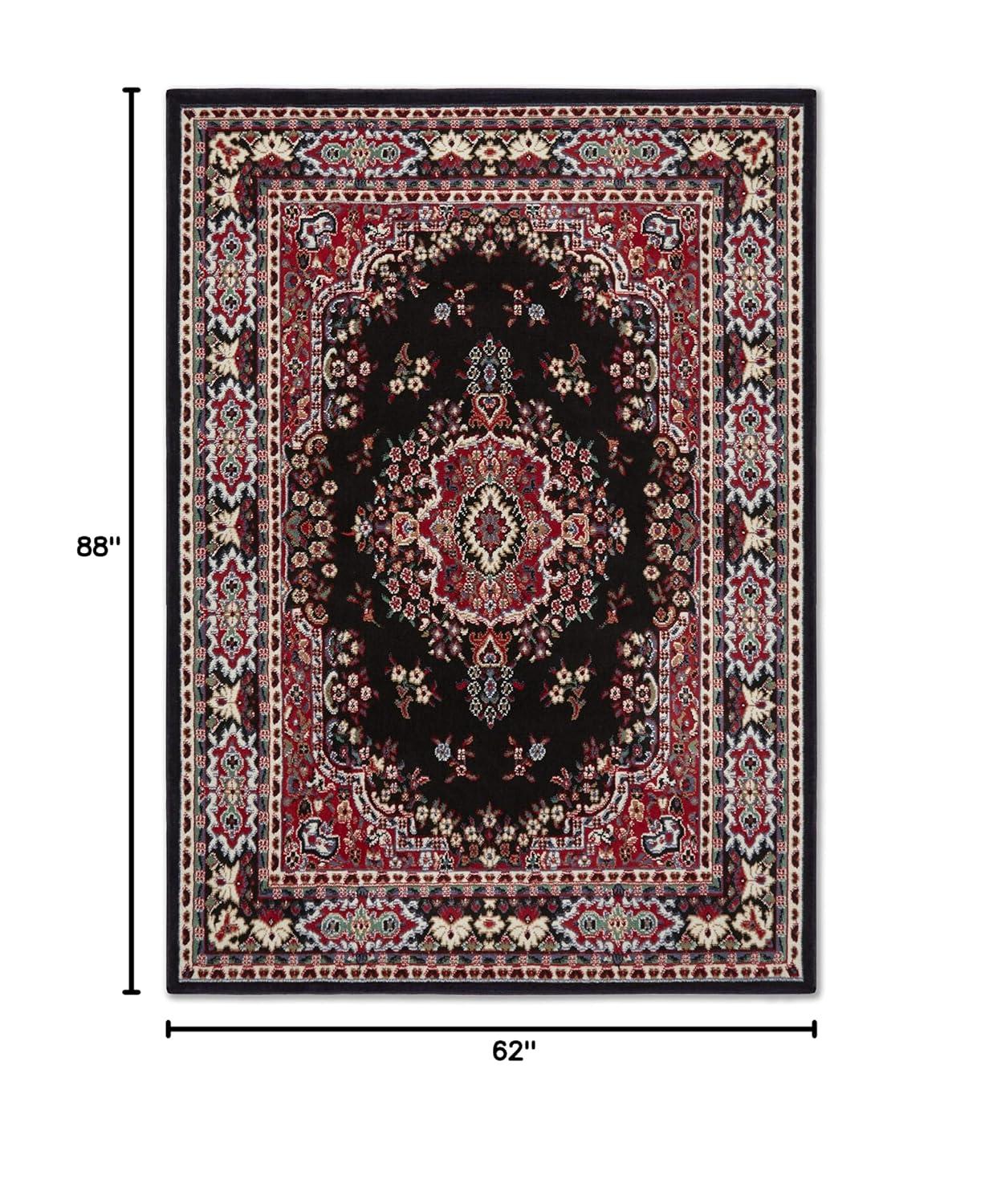 Home Dynamix Premium Sakarya Traditional Medallion Area Rug, Black/Red, 5'2"x7'4"