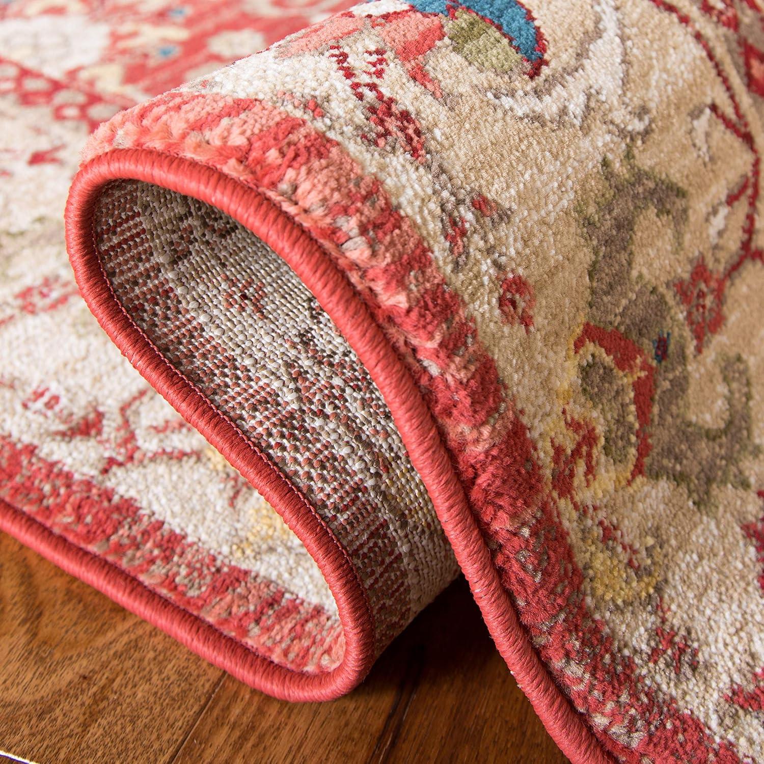 Kashan KSN303 Power Loomed Runner Rug - Red/Beige - 2'6"x8' - Safavieh