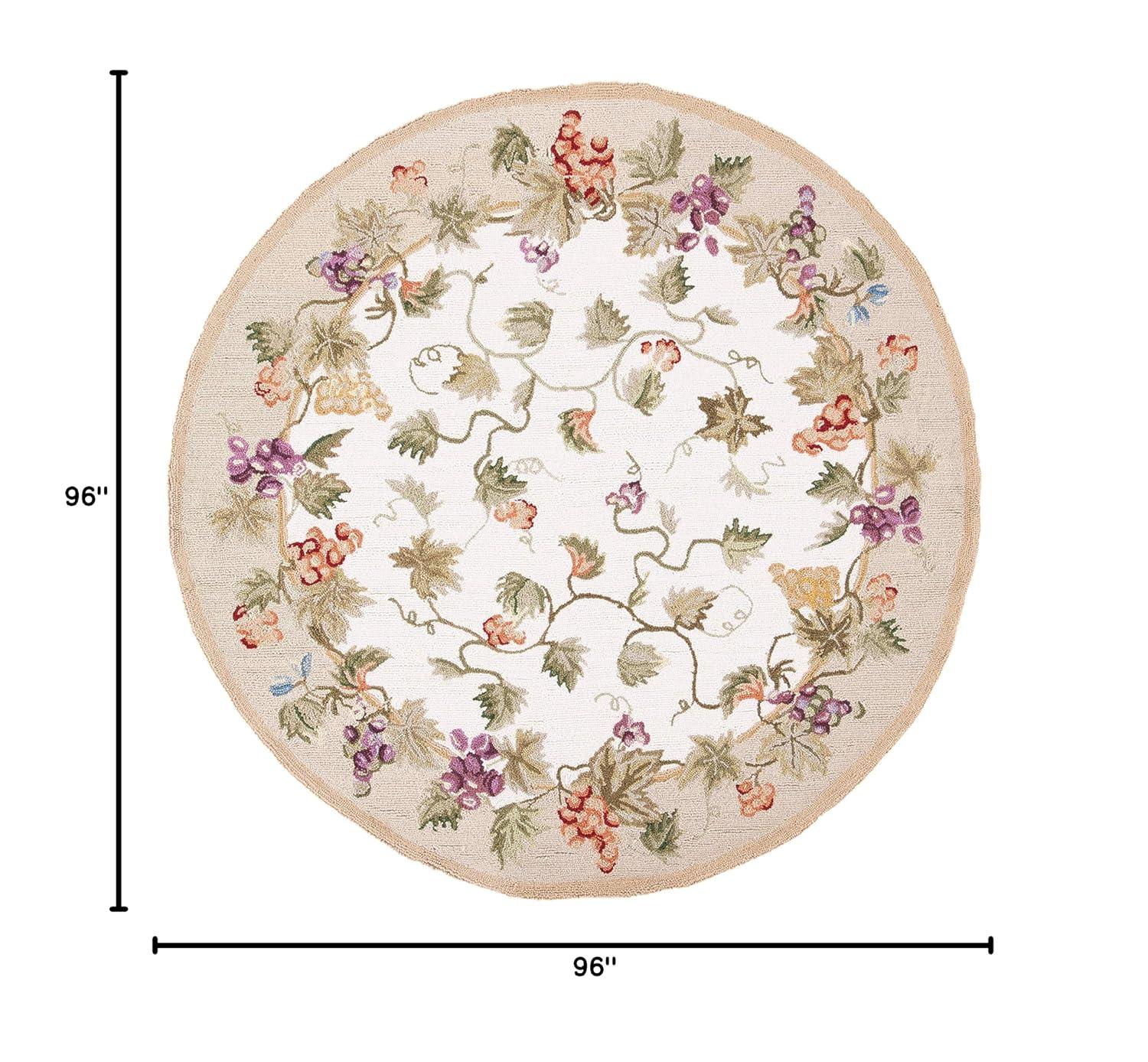 Chelsea HK116 Handmade Area Rug - 8' Round - Ivory - Safavieh