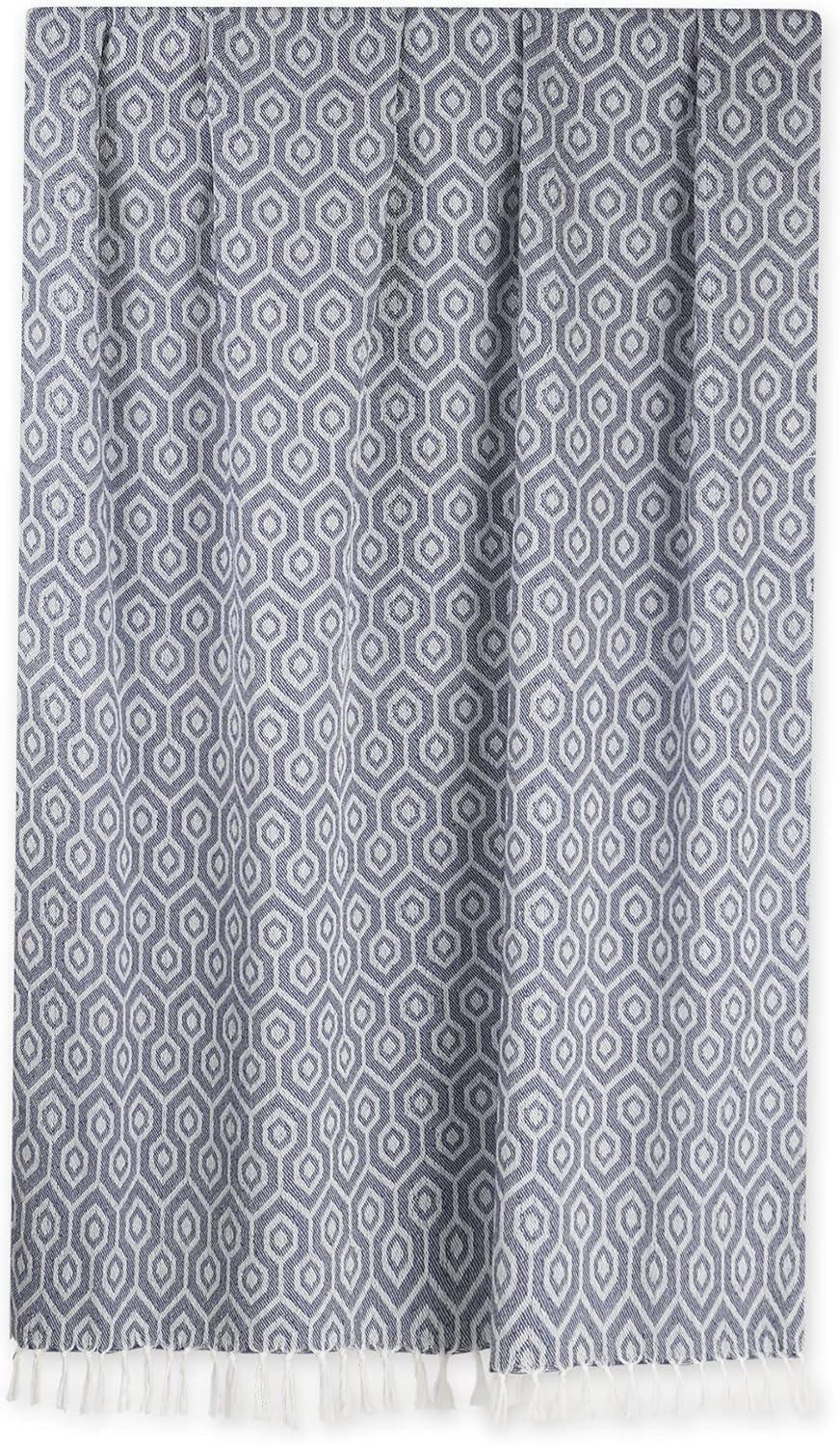 French Blue Hexagon Throw