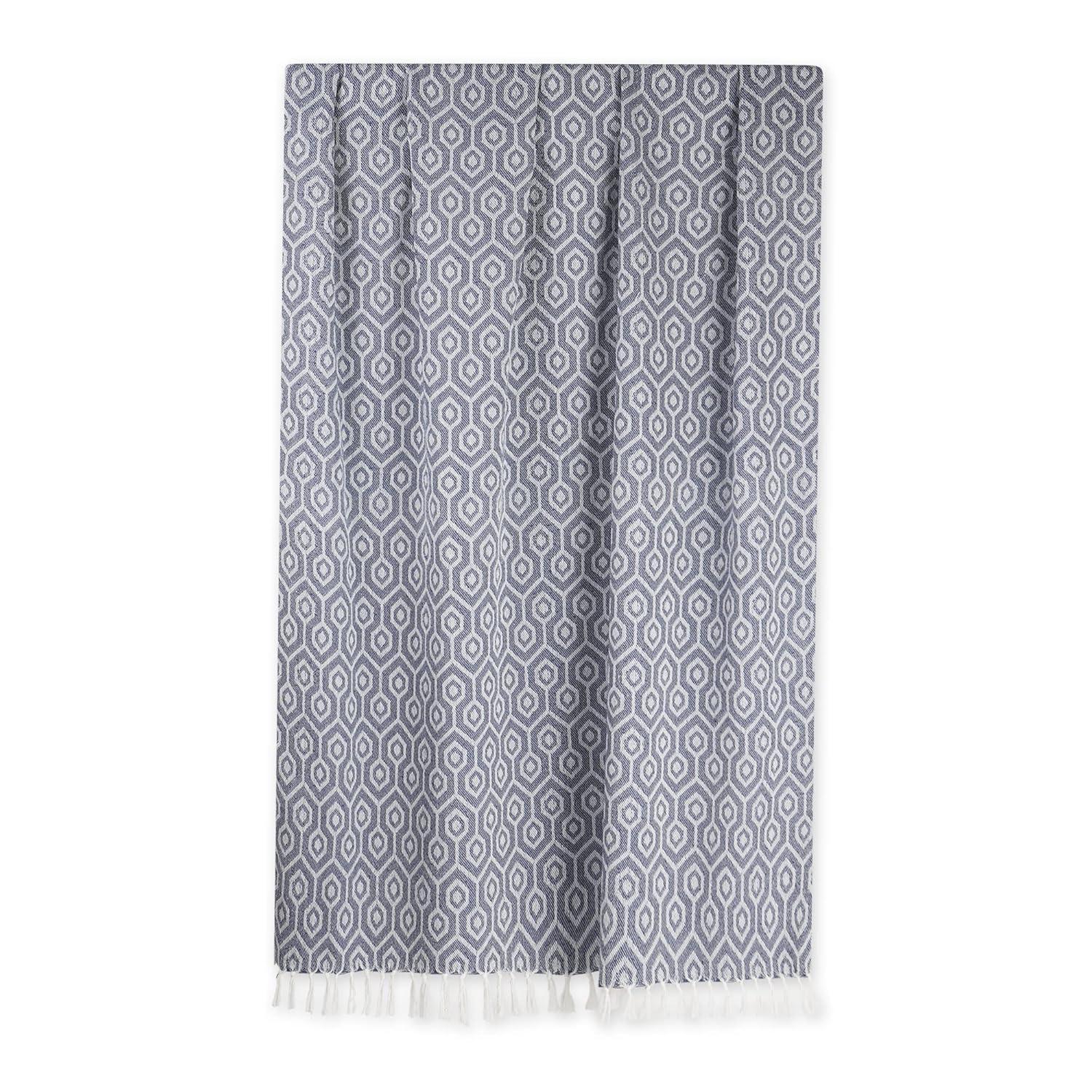 French Blue Hexagon Throw