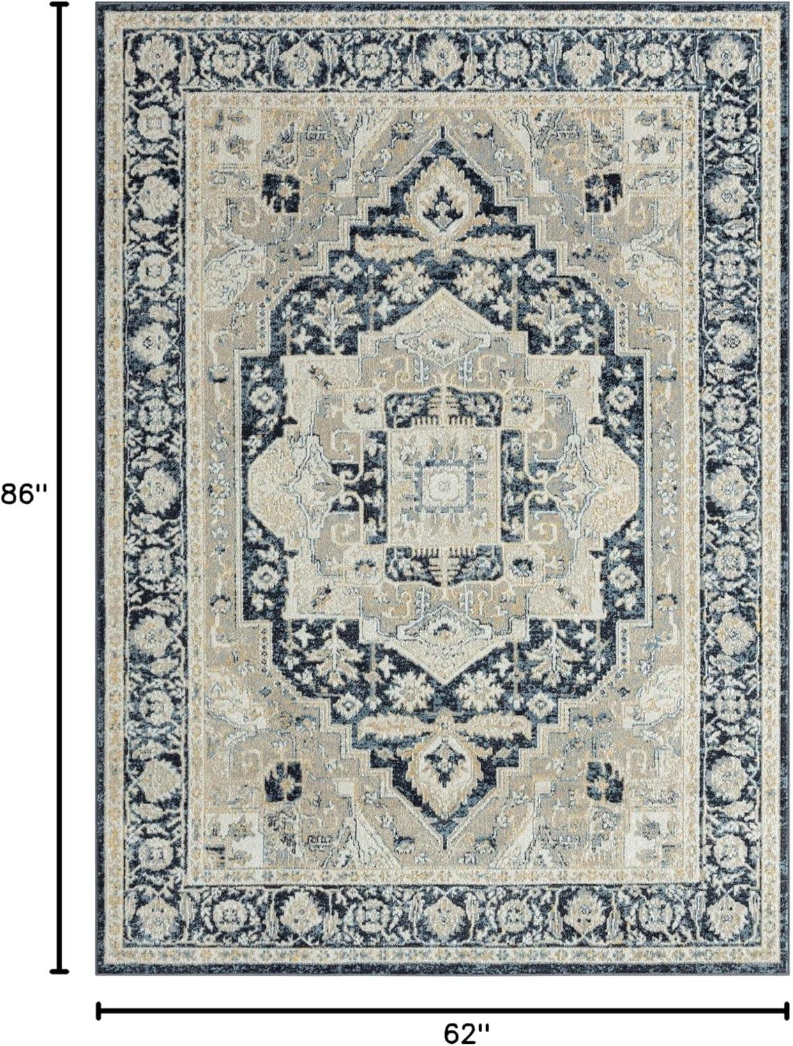 Everwash Treasure Rubia Traditional Medallion Machine Washable Area Rug