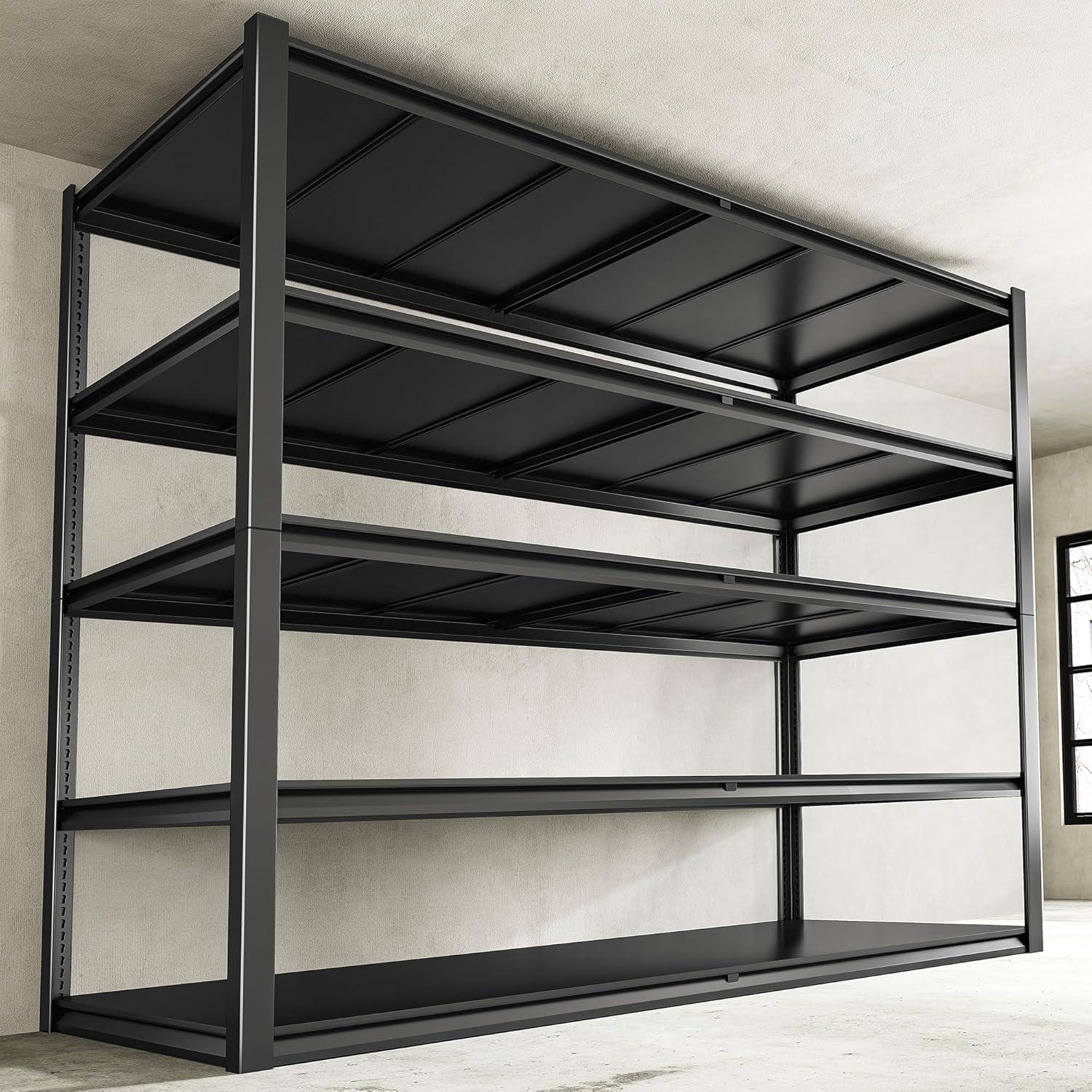 REIBII 55" W Garage Shelving Unit 3000LBS Heavy Duty Metal Shelving Adjustable Storage Rack