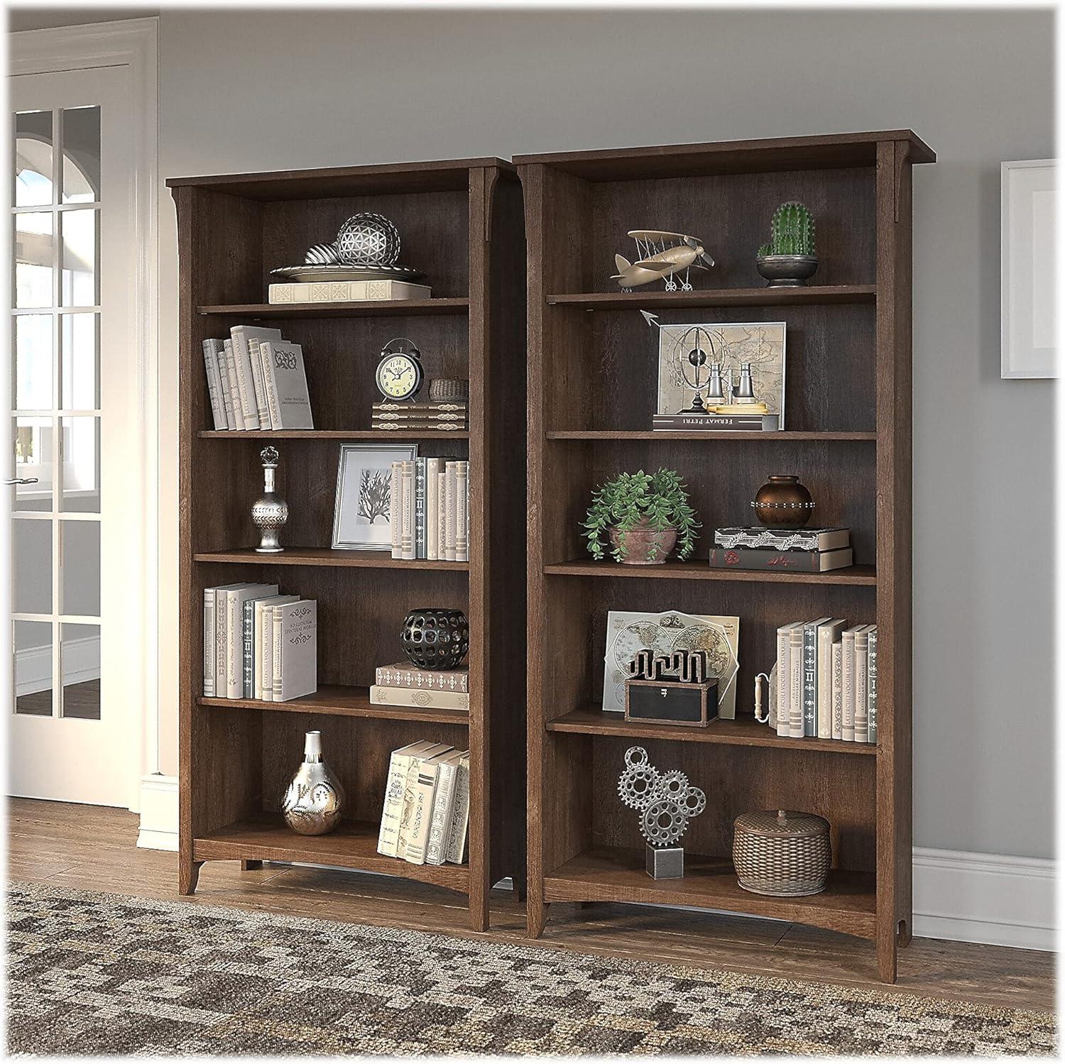 Khadesha Tall 5 Shelf Bookcase - Set Of 2