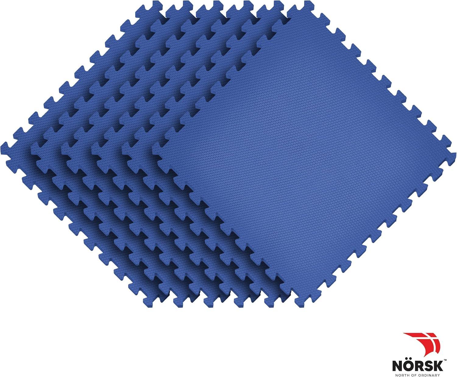 Blue 24 in. x 24 in. EVA Foam Non-Toxic Solid Color Interlocking Tiles (72 sq. ft. - 18 tiles)