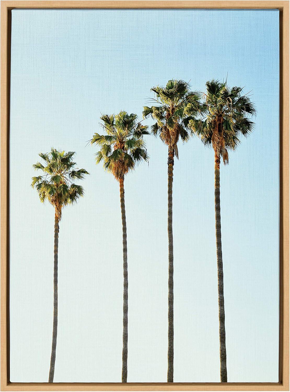 Sylvie Four Palm Trees Framed Canvas by Simon Te - Kate & Laurel All Things Decor