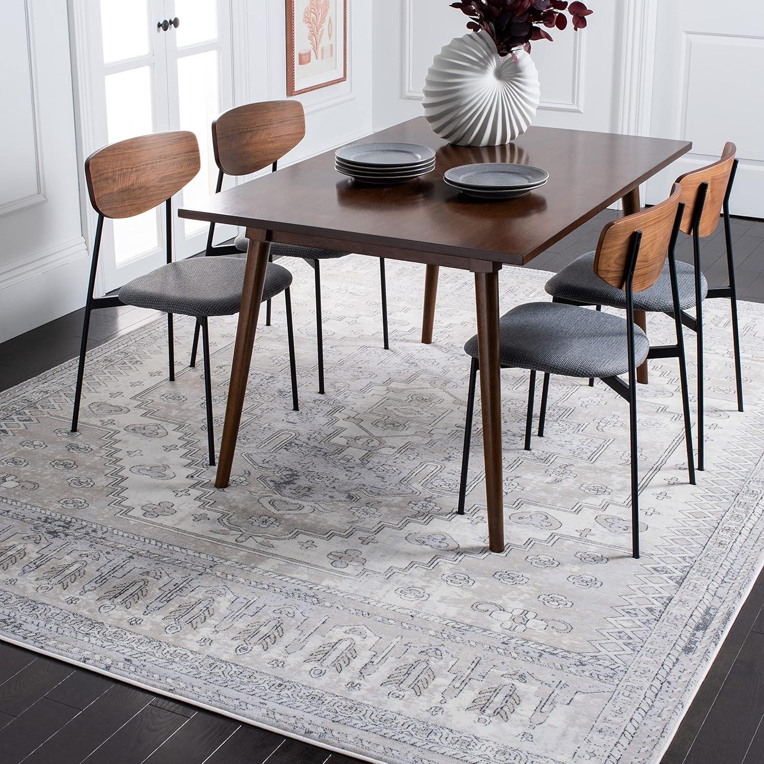 Carnegie CNG662 Power Loomed Area Rug - Ivory/Grey - 8'x10' - Safavieh.