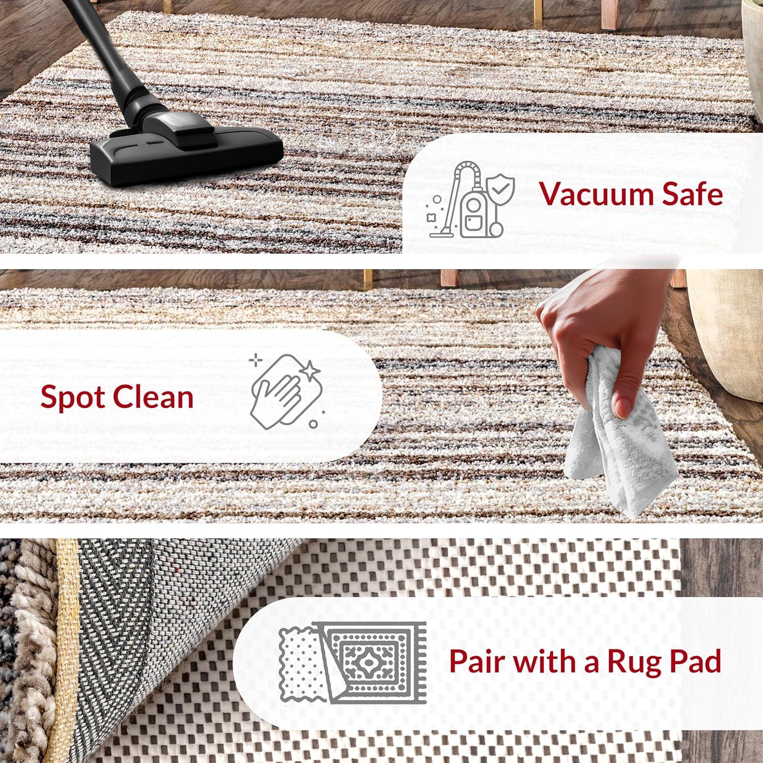 9'x12' Drey Ombre Shag Area Rug Beige/Brown - nuLOOM: Contemporary Tufted Medium Pile Indoor Rug