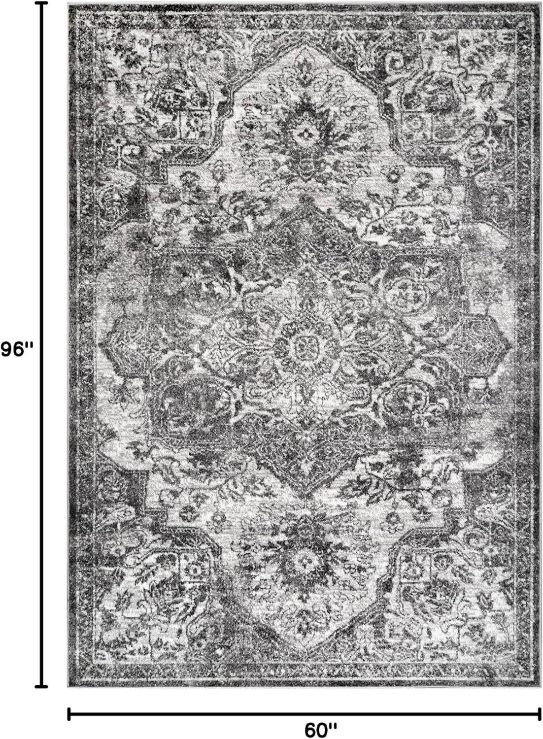 Nuloom Maryanne Geometric 5x8 Indoor Area Rug for Living Room Bedroom Dining Room Kitchen, Grey/Ivory