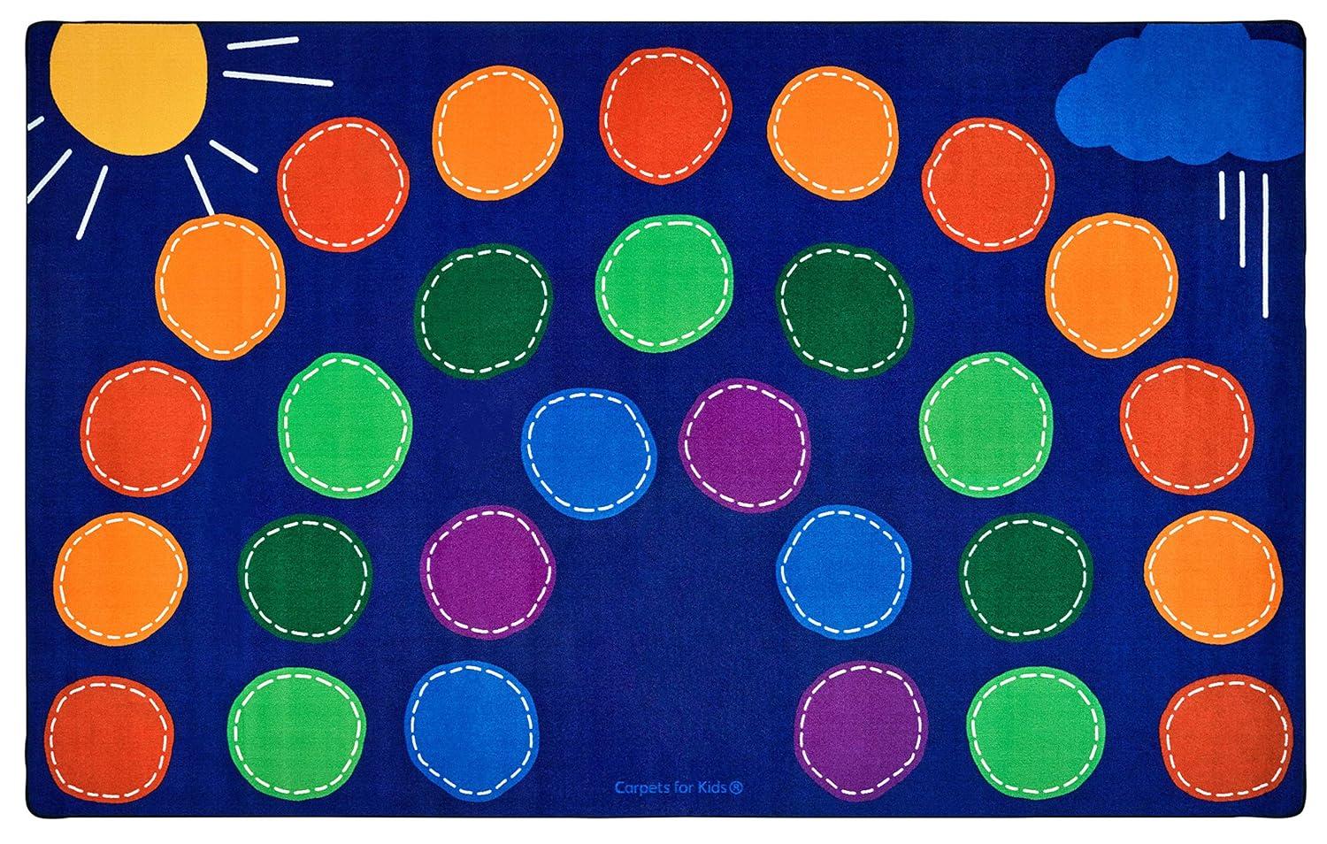 Carpets for Kids 8412 7 ft. 6 in. x 12 ft. Rectangle Premium Rainbow Seating Rug