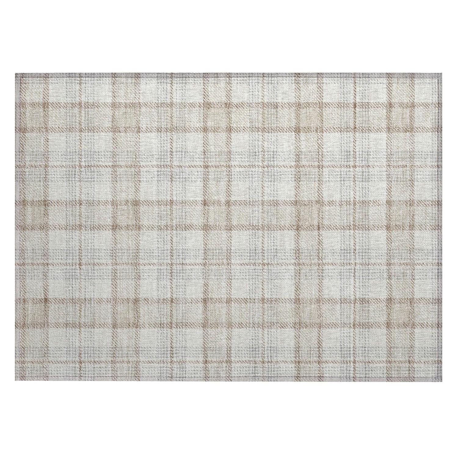 Addison Rugs Chantille Indoor/Outdoor Transitional Geometric, Abstract Linen Washable Rectangle Rug, 1'8" x 2'6"