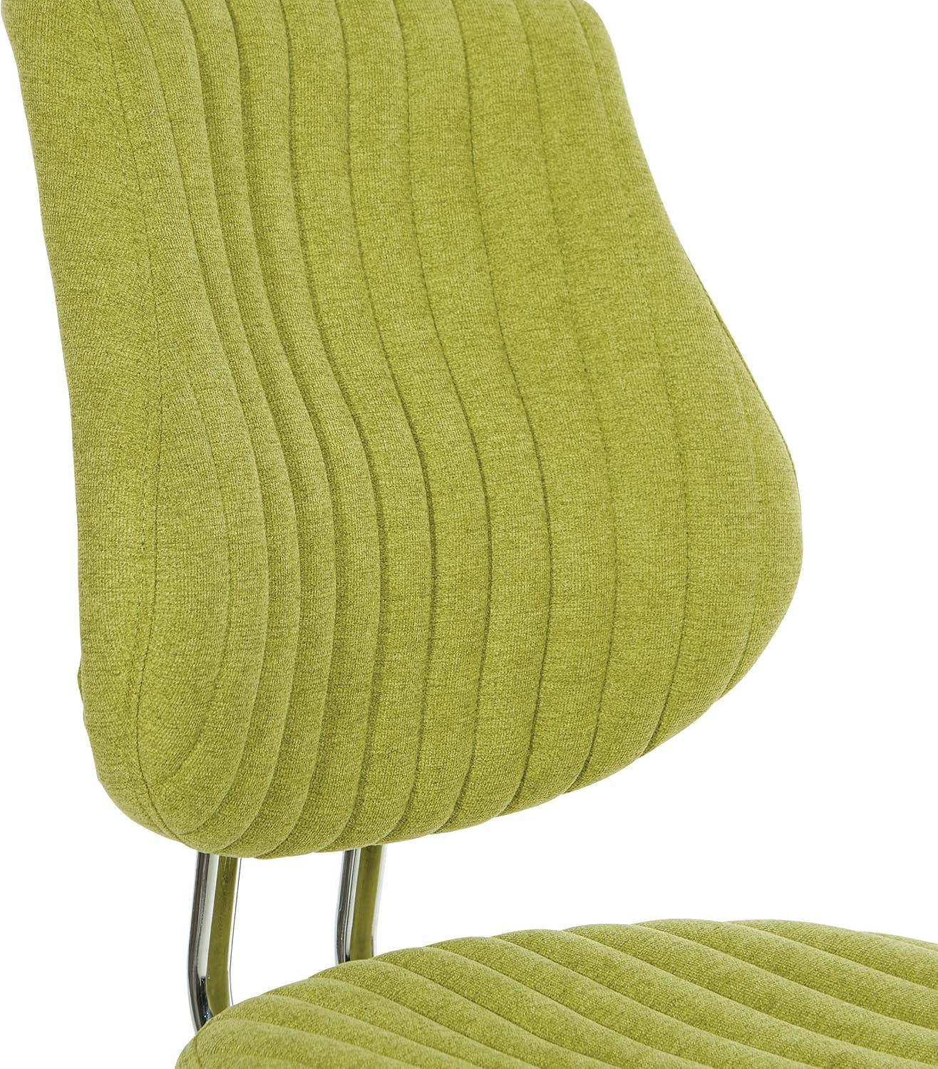 Sunnydale Office Chair in Basil Green Fabric with Chrome Base