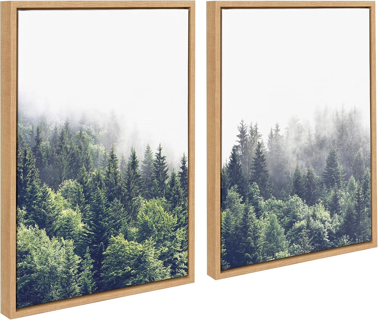 (Set of 2) 18" x 24" Sylvie Foggy Day Framed Canvas Set by Creative Bunch Natural - Kate & Laurel All Things Decor