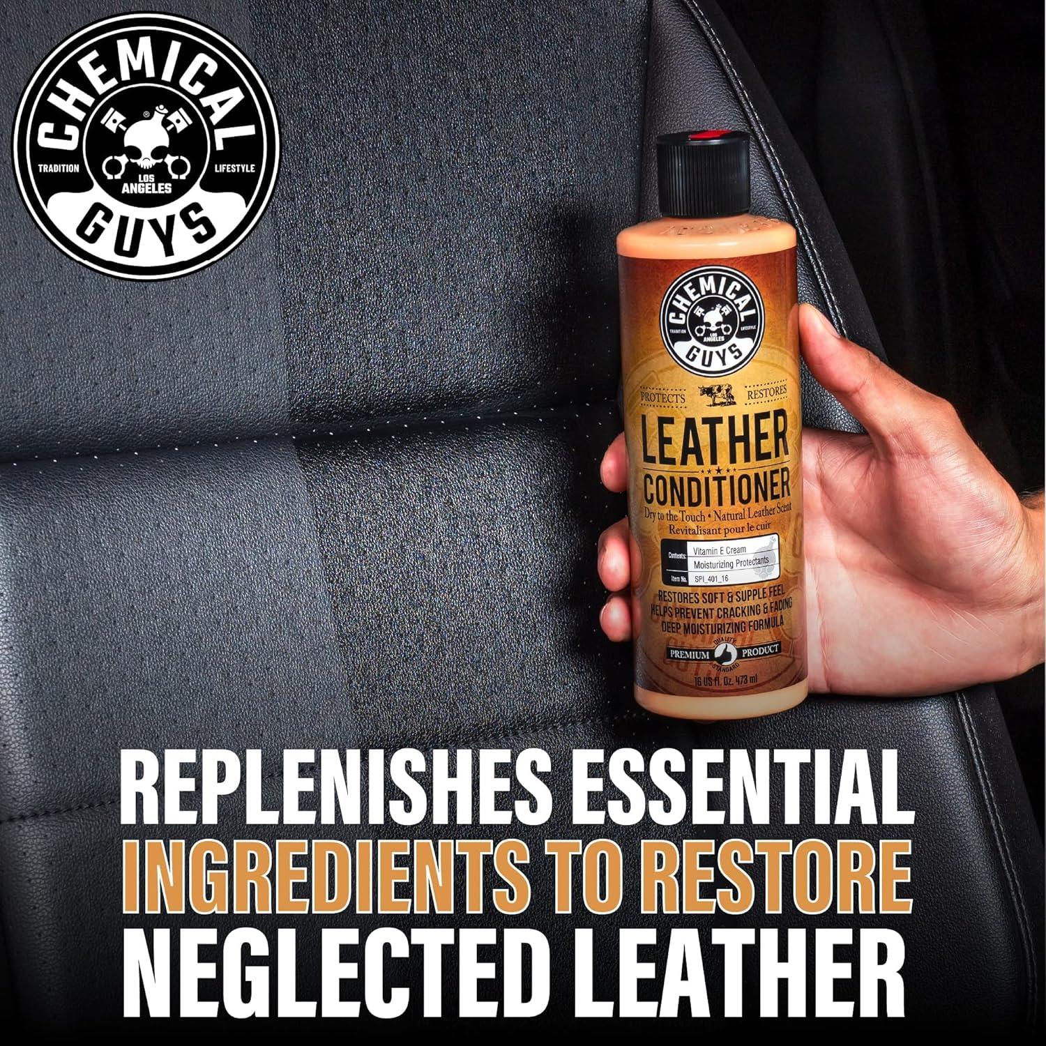 Chemical Guys SPI_109_16 Leather Cleaner and Leather Conditioner Kit for Use on Leather Apparel, Furniture, Car Interiors, Shoes, Boots, Bags & More (2 - 16 fl oz Bottles)